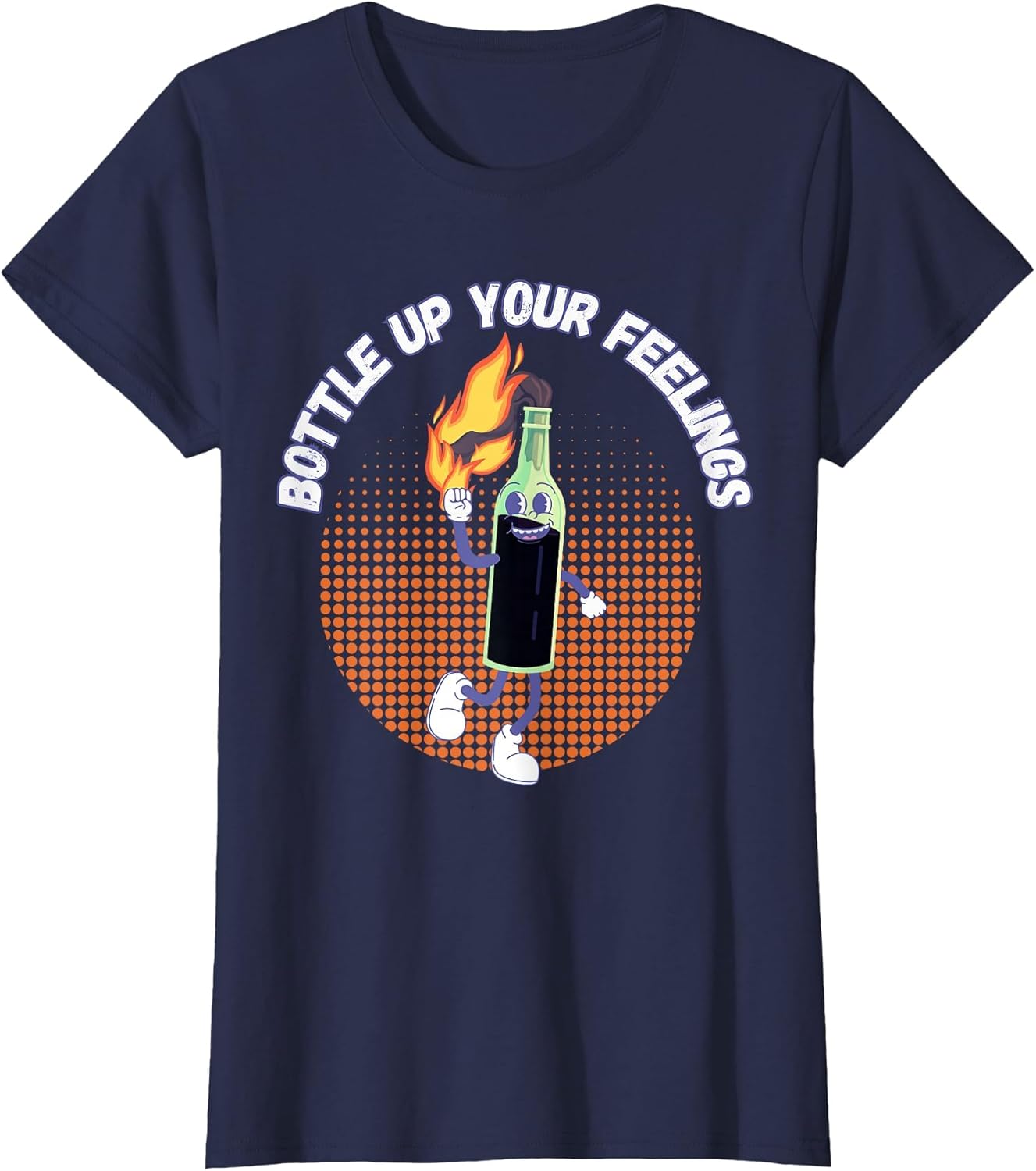 Bottle Up Your Feelings Molotov Flame Power Fist Retro Smile