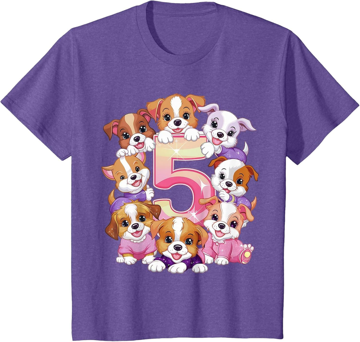 5th Birthday Dog Birthday Shirt for Girls 5 Years Puppy