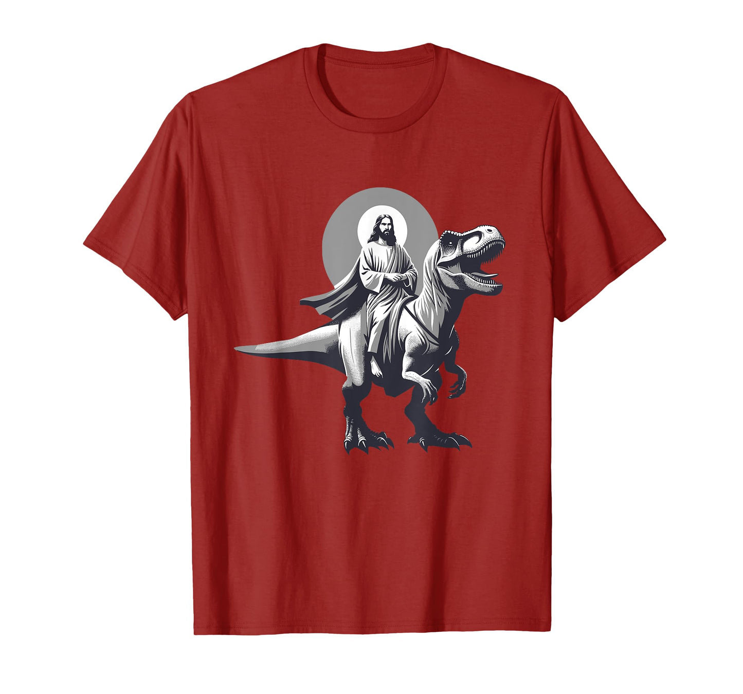Funny Jesus Riding T-Rex Dinosaur Meme Parody for Believers T-Shirt