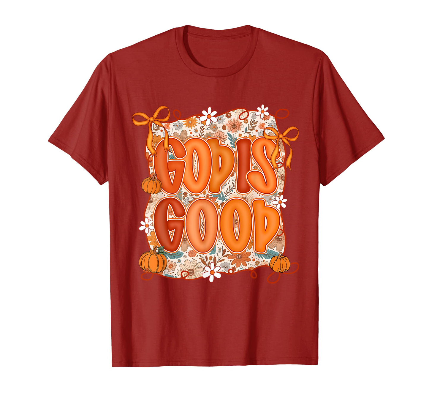 God is Good Retro Pumpkin Thanksgiving Autumn Fall Women T-Shirt