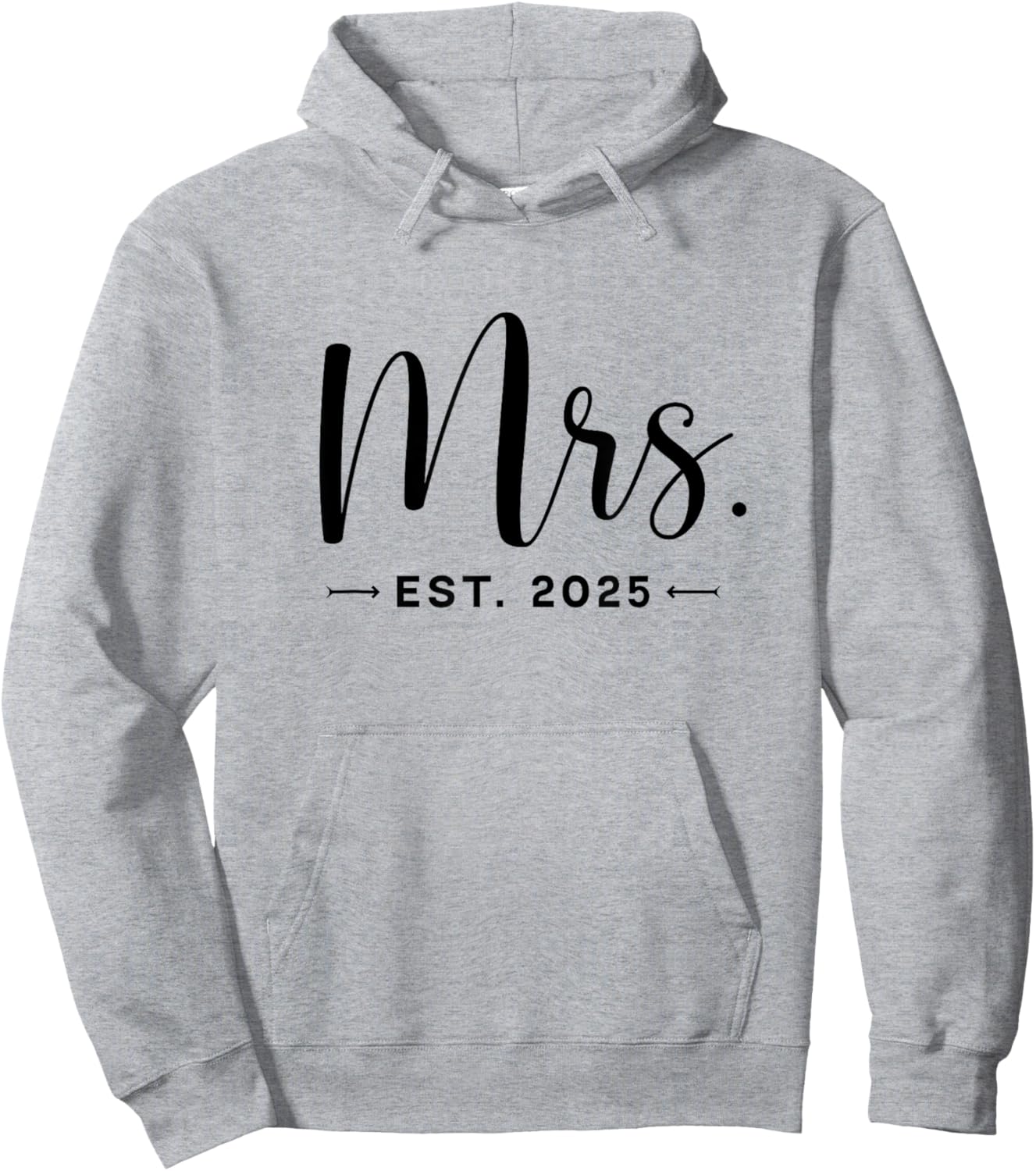 Mrs. Est. 2025 Just Married Promoted To Mr and Mrs Wedding Hoodie - Hoodie | Ash