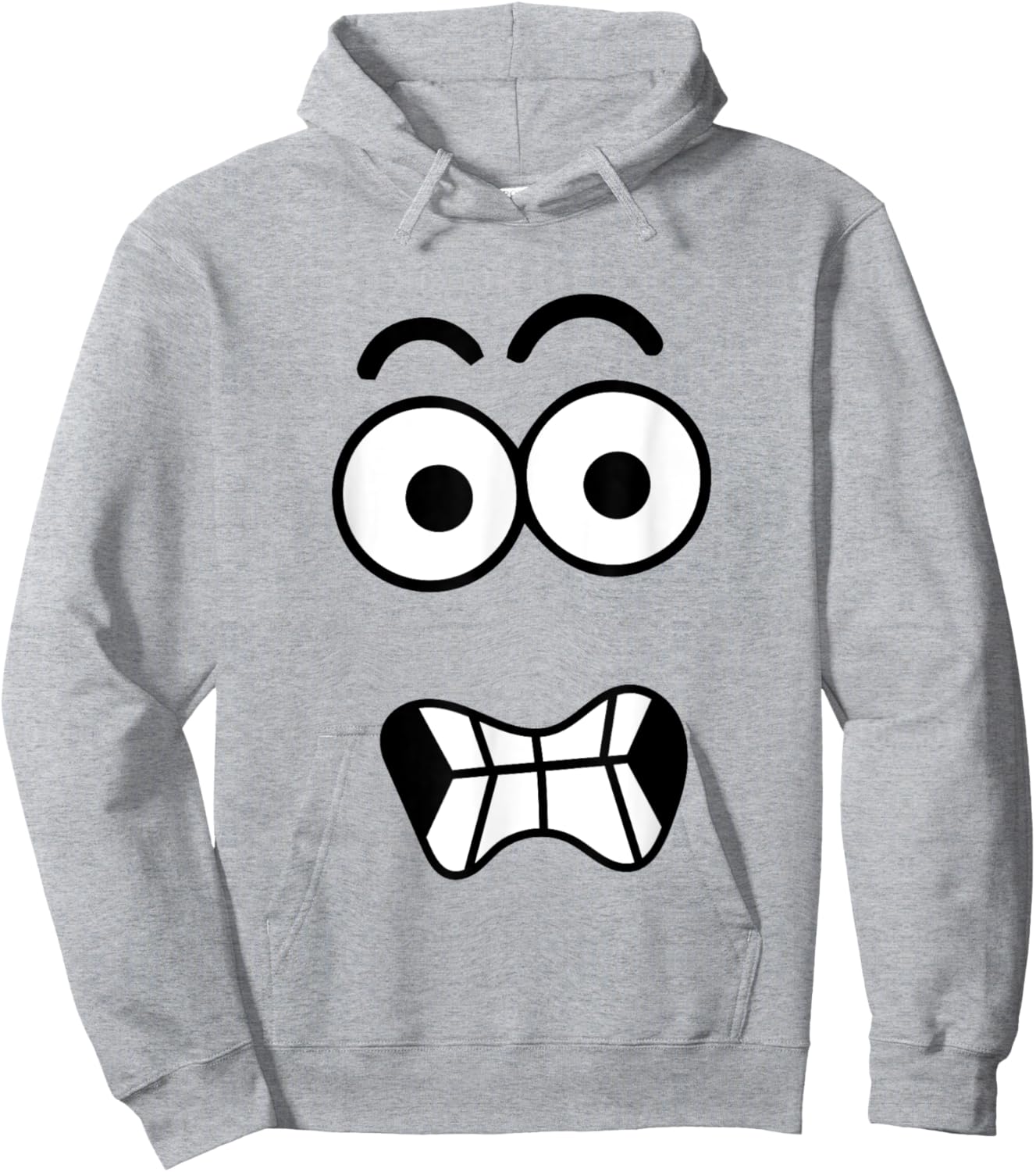 Funny Carrot Face Spooky Eyes Cracked Smile Halloween Hoodie - Hoodie | Ash
