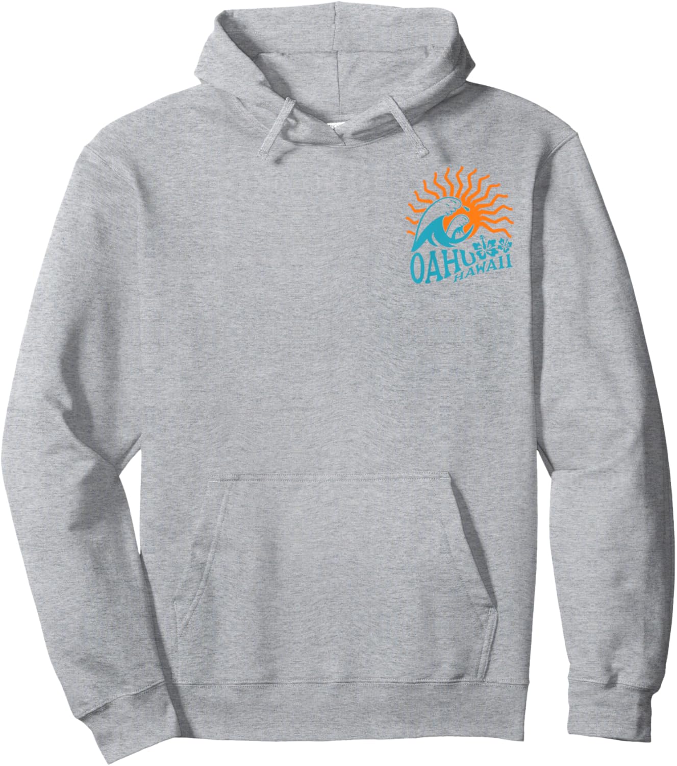 Oahu Hawaii Front and Back Hoodie - Hoodie | Ash