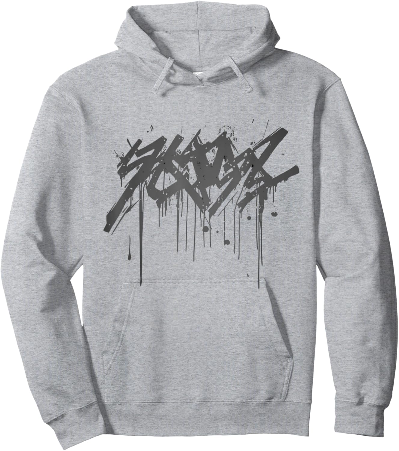 Abstract Graffiti - Black Spray Paint Graffiti Graphic Hoodie - Hoodie | Ash