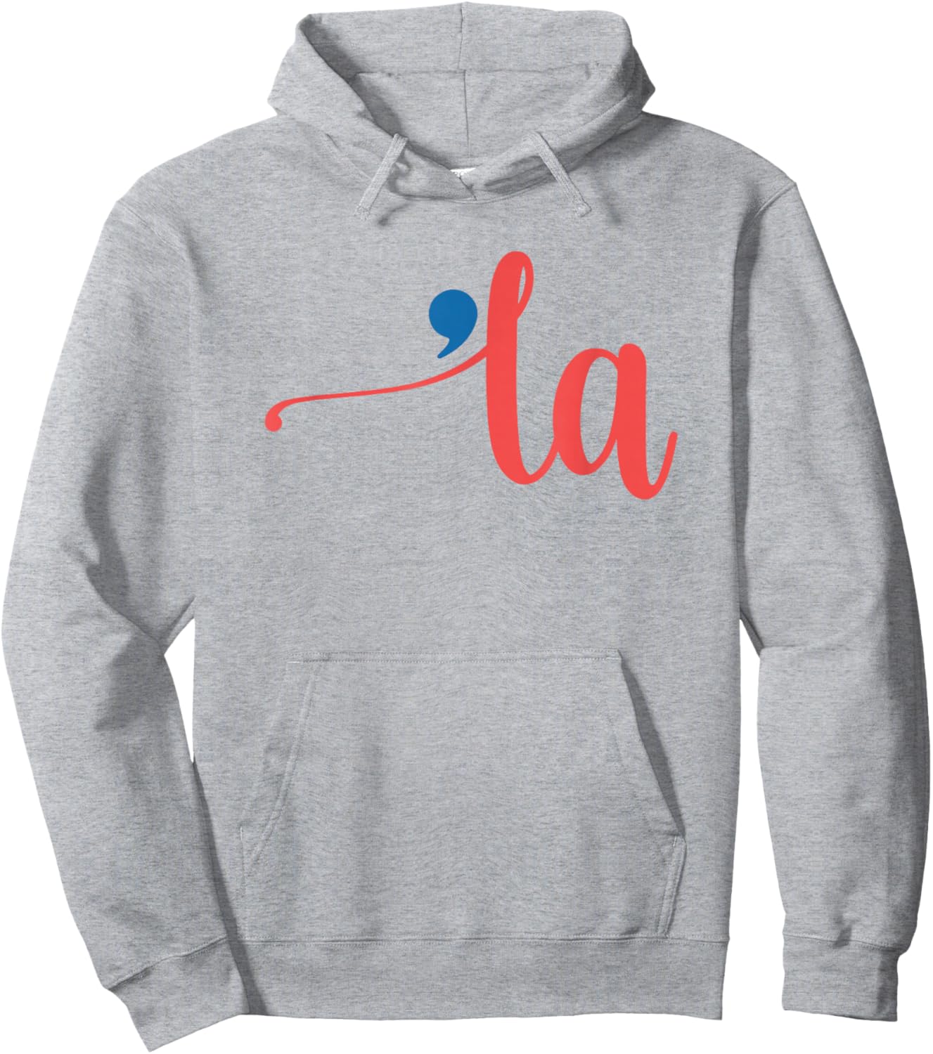 La - Cursive Script with Comma - Kamala Nickname Commala Hoodie - Hoodie | Ash