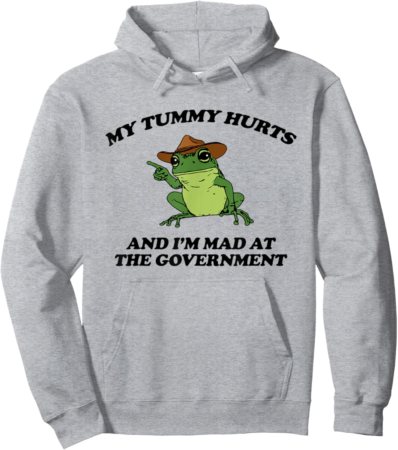My Tummy Hurts And I'm Mad At The Government Frog Meme Hoodie - Hoodie | Ash