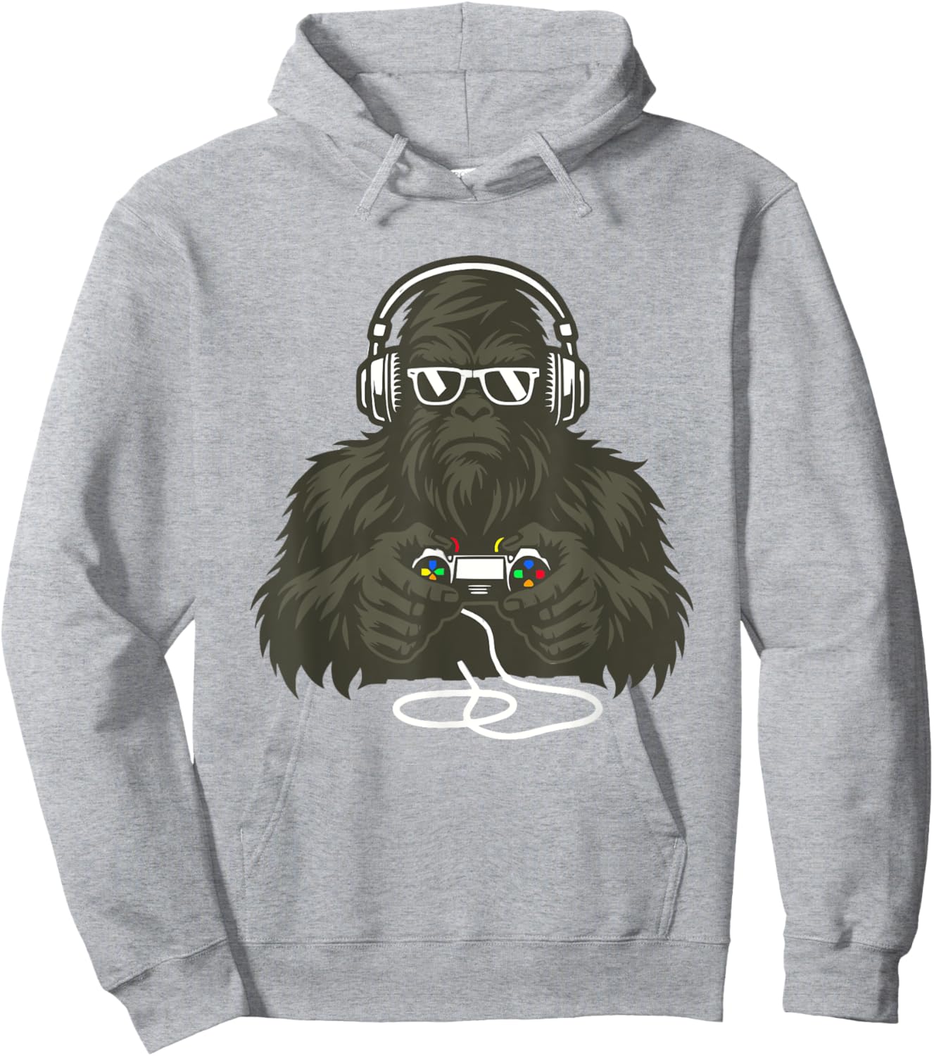 Sasquatch Bigfoot Video Gamer Retro Gaming Men Boys Teens Hoodie - Hoodie | Ash