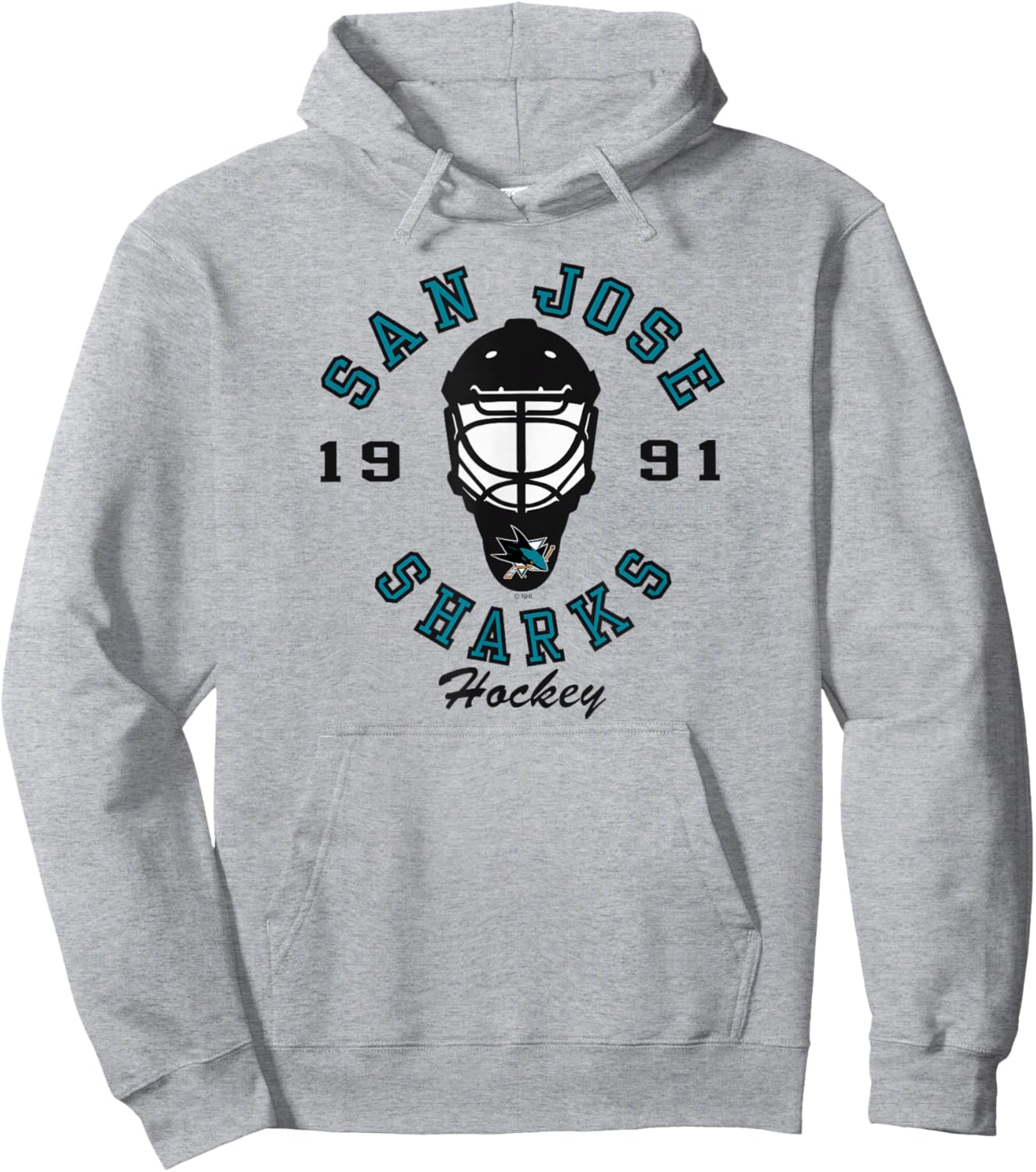 San Jose Sharks Hockey Mask Gray Officially Licensed Hoodie - Hoodie | Ash
