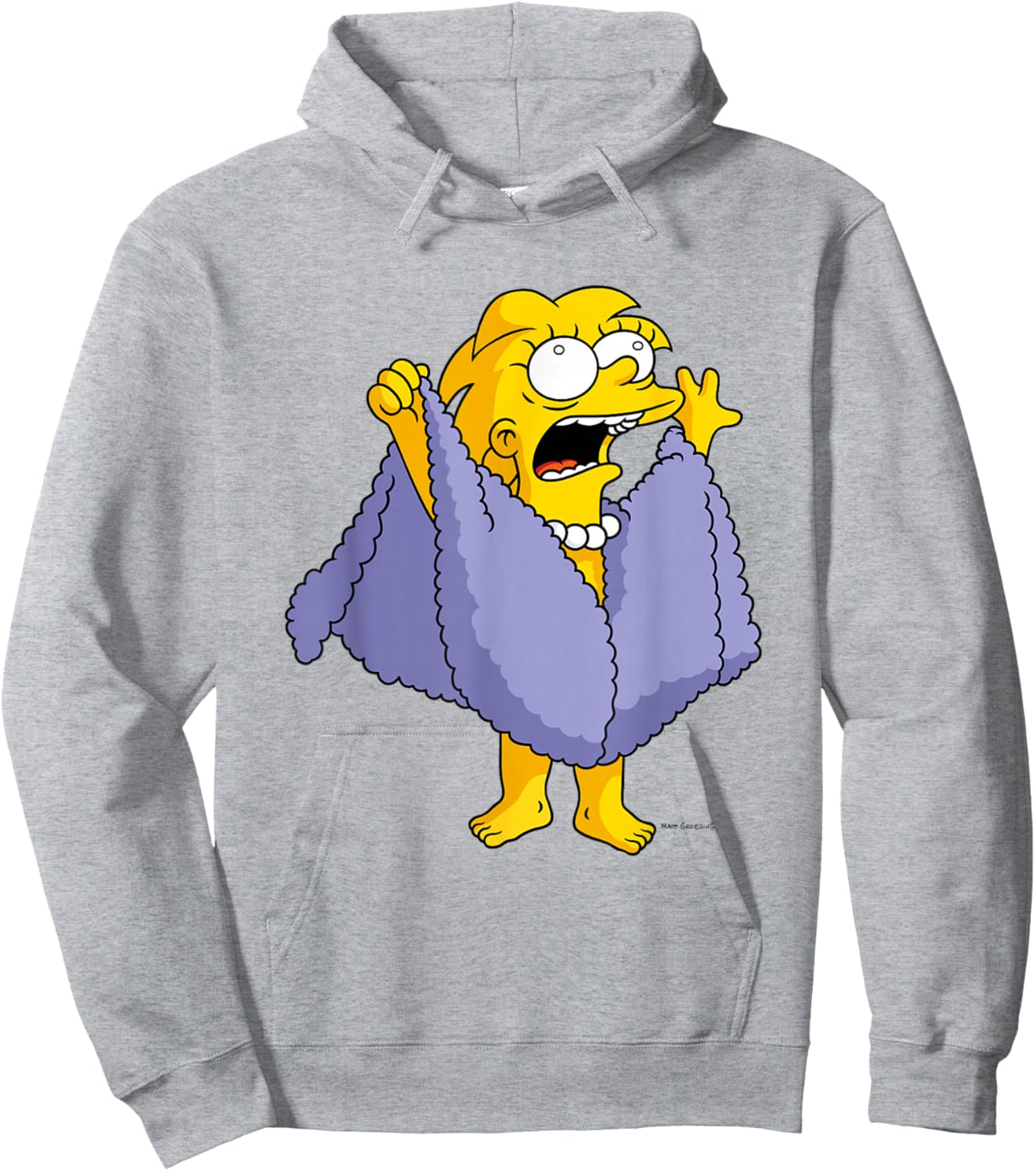 The Simpsons Iconic I Am Lizard Queen Big Chest Portrait Hoodie - Hoodie | Ash
