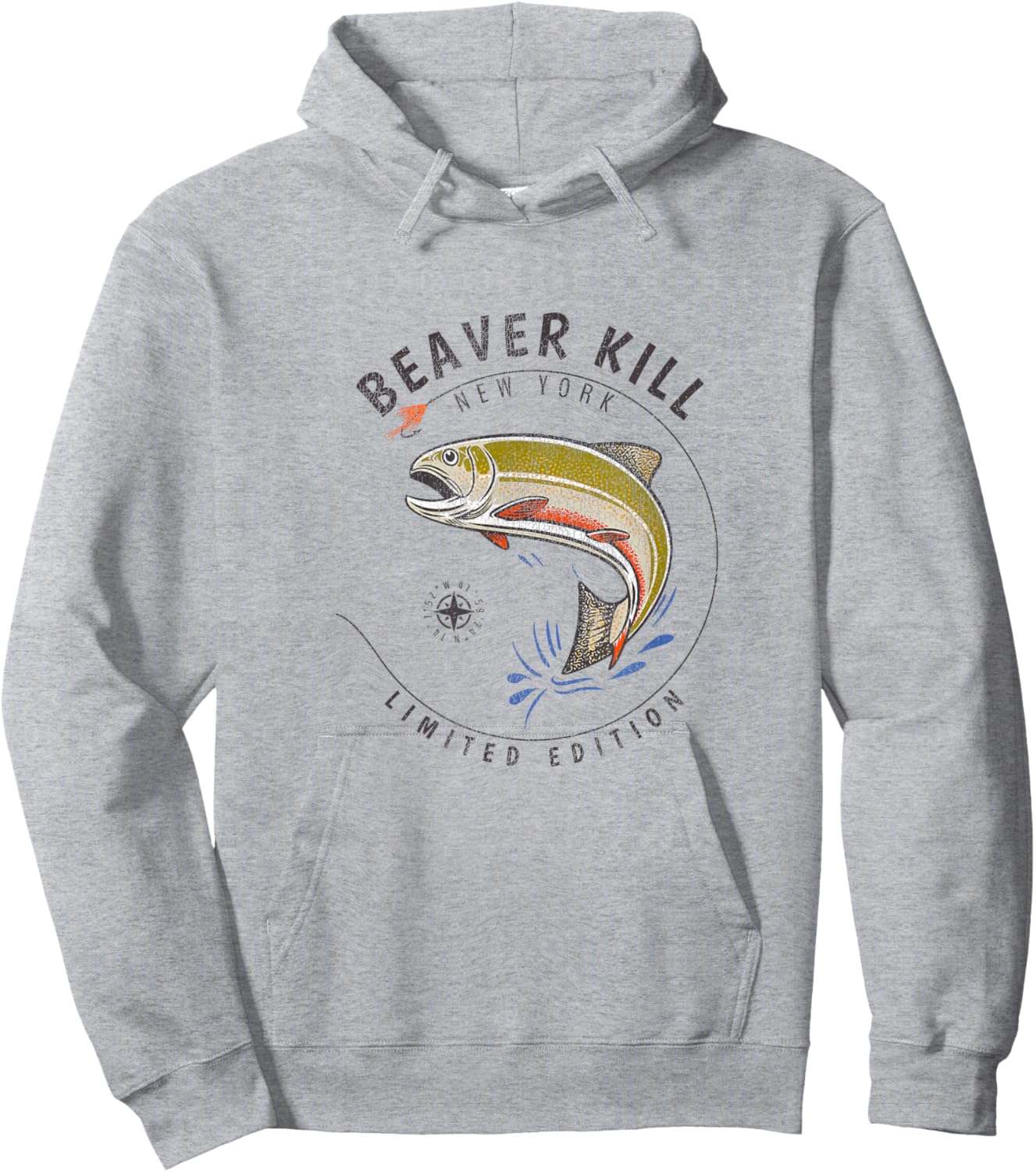 Beaverkill River New York Fly Fishing Souvenir Beaverkill Hoodie - Hoodie | Ash