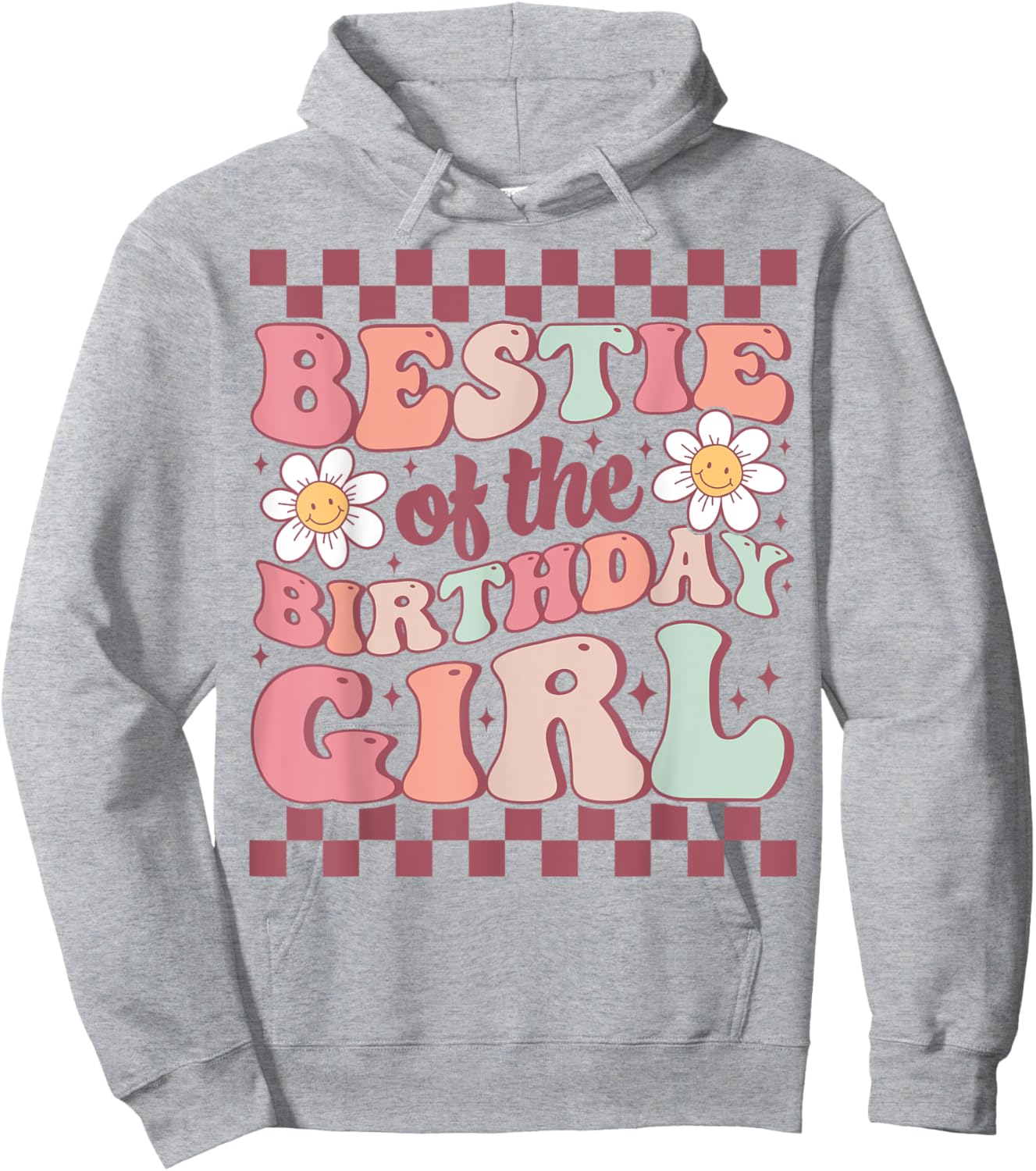 Bestie of the Birthday Girl Cute Best Friend Groovy Birthday Hoodie - Hoodie | Ash