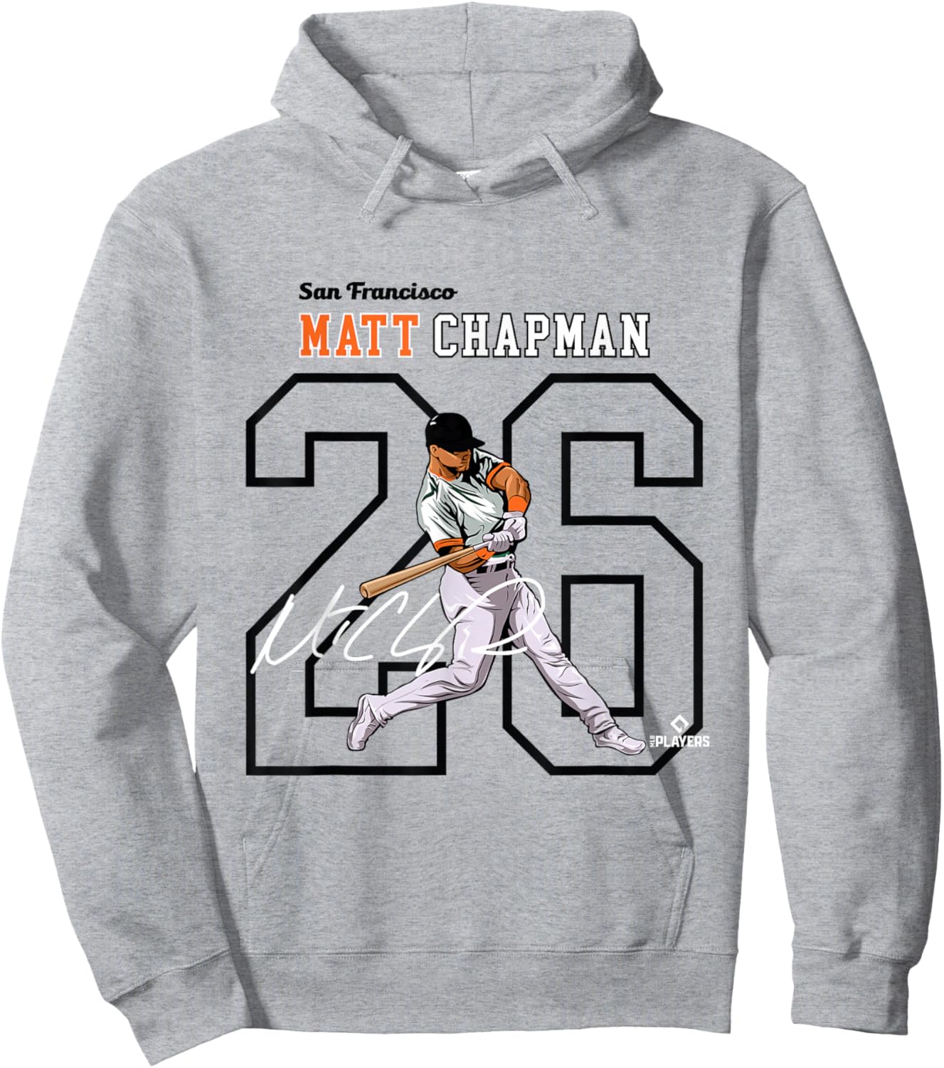 Matt Chapman | San Francisco Baseball Players | MLBMCN3004 Hoodie - Hoodie | Ash