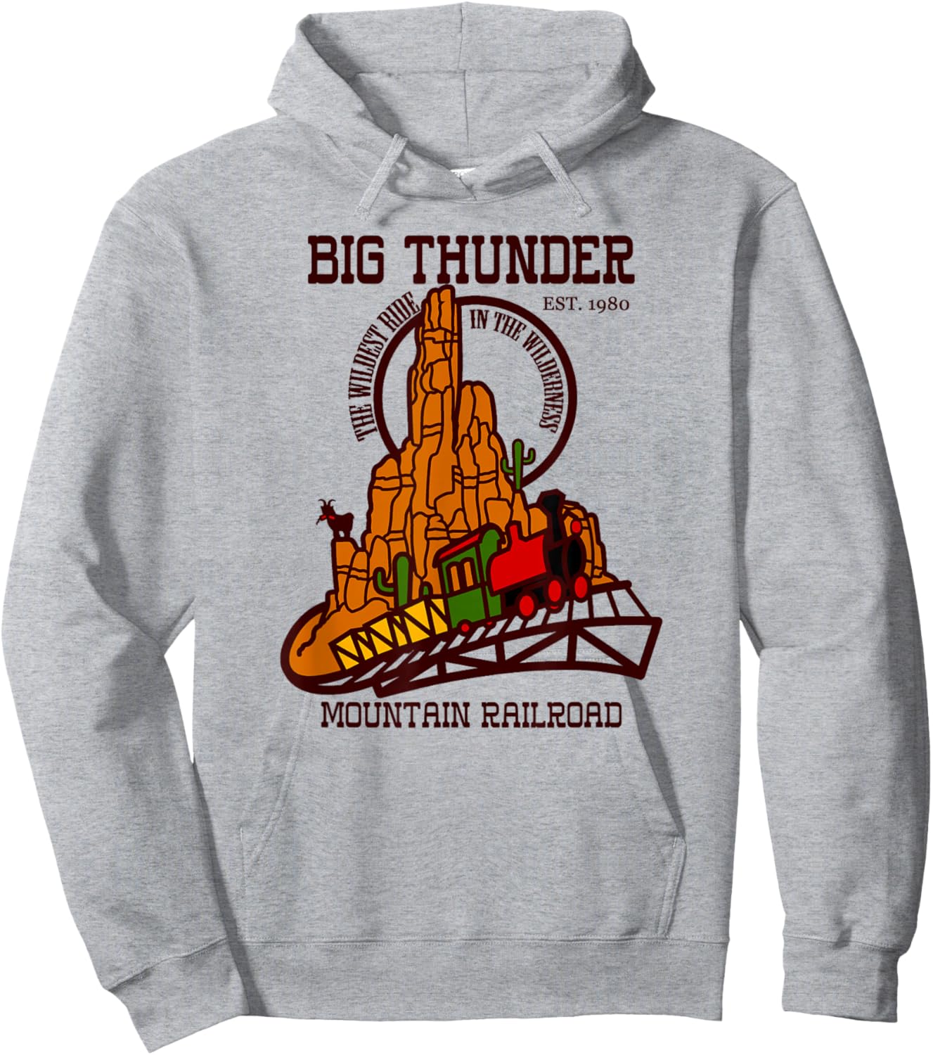 Big Thunder Mountain Railroad, The Wildest Train Ride, West Hoodie - Hoodie | Ash