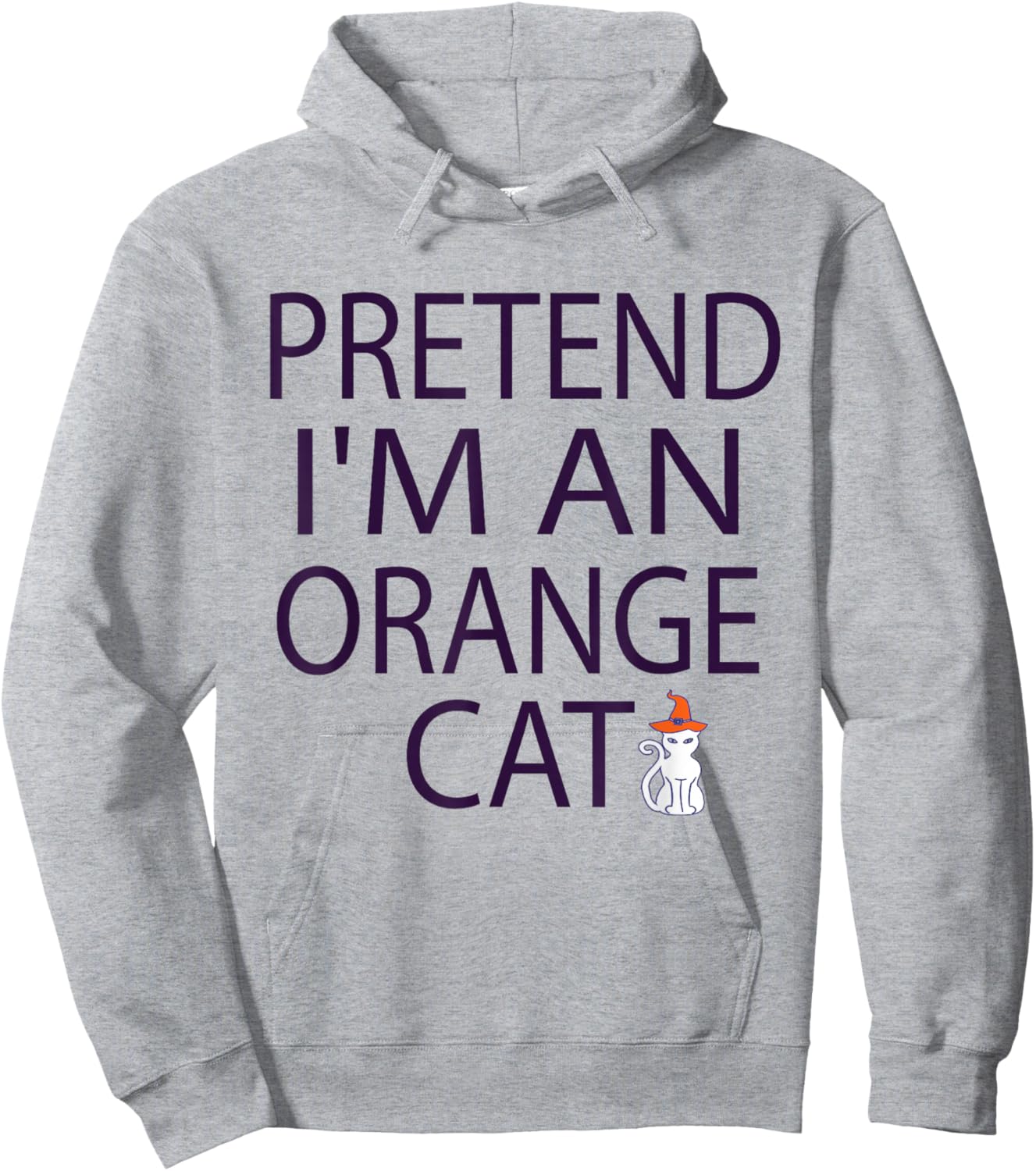 Pretend I'm An Orange Cat Halloween Costume 2024 Men Women Kids Hoodie - Hoodie | Ash
