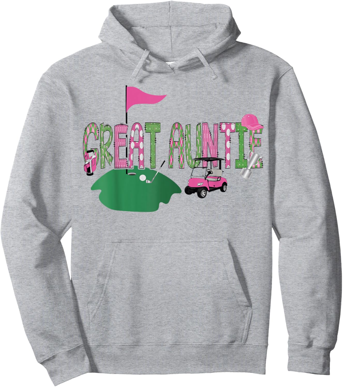 Golf Great Auntie Hole In One Golf 1St Birthday Party Hoodie - Hoodie | Ash