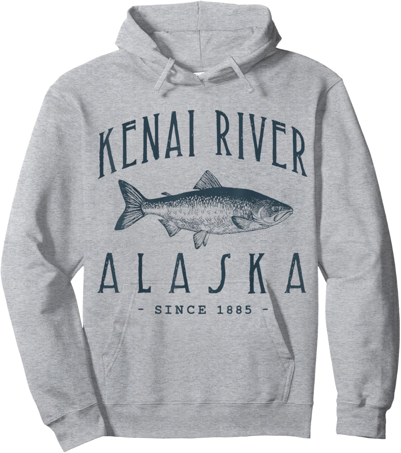 KENAI RIVER ALASKA, a Fishing Retro Design Hoodie - Hoodie | Ash