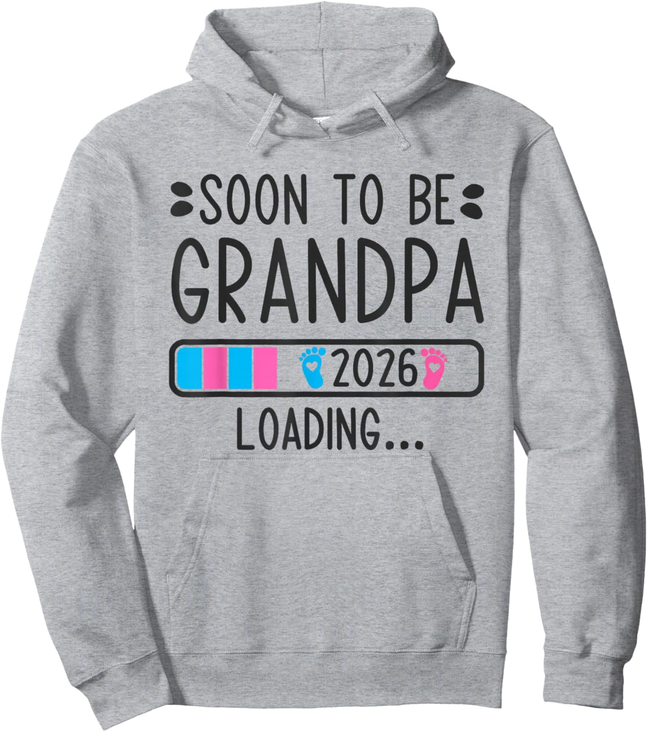 Soon to Be Grandpa 2026 Loading Pregnancy Announcement 2026 Hoodie - Hoodie | Ash