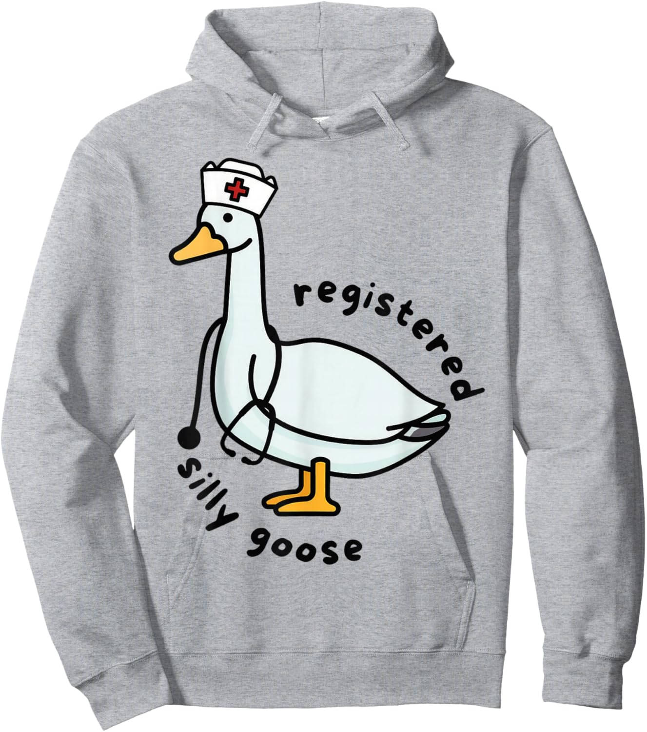 Registered Silly Goose RN Nurse Stethoscope Nursing Funny Hoodie - Hoodie | Ash