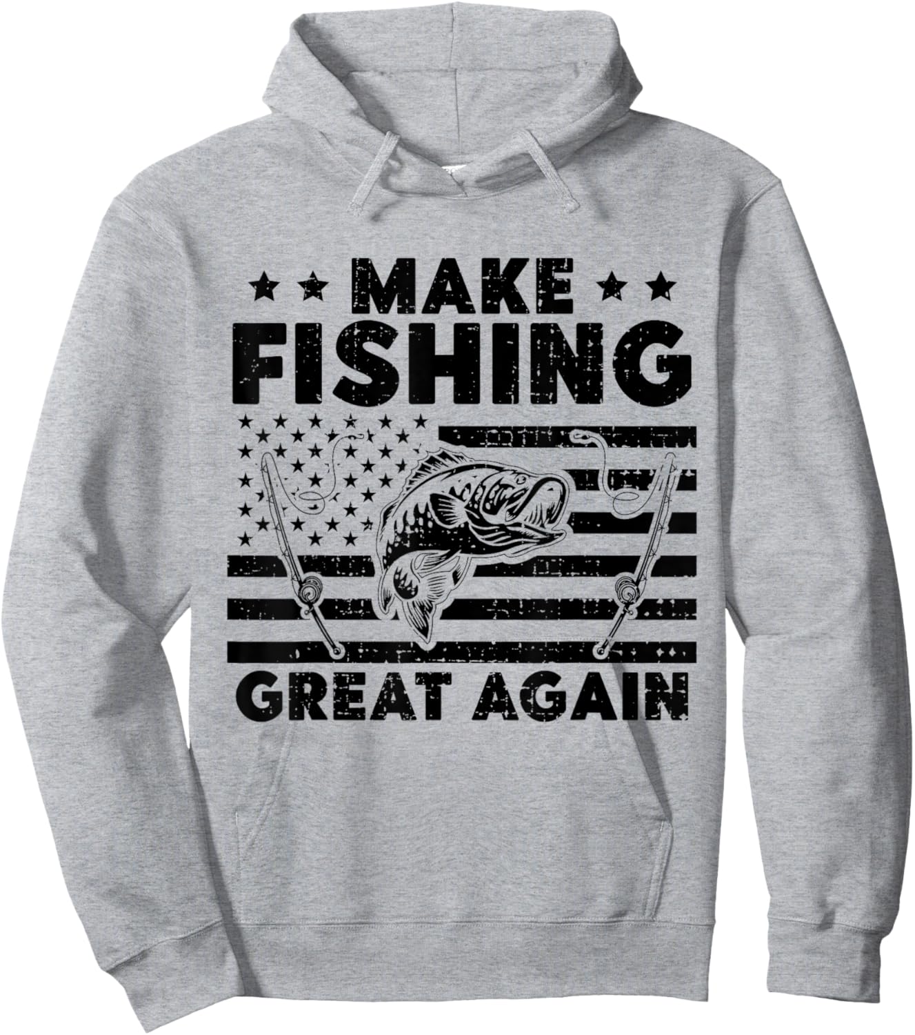 Make Fishing Great Again, Funny Fisherman Trump Gifts Hoodie - Hoodie | Ash