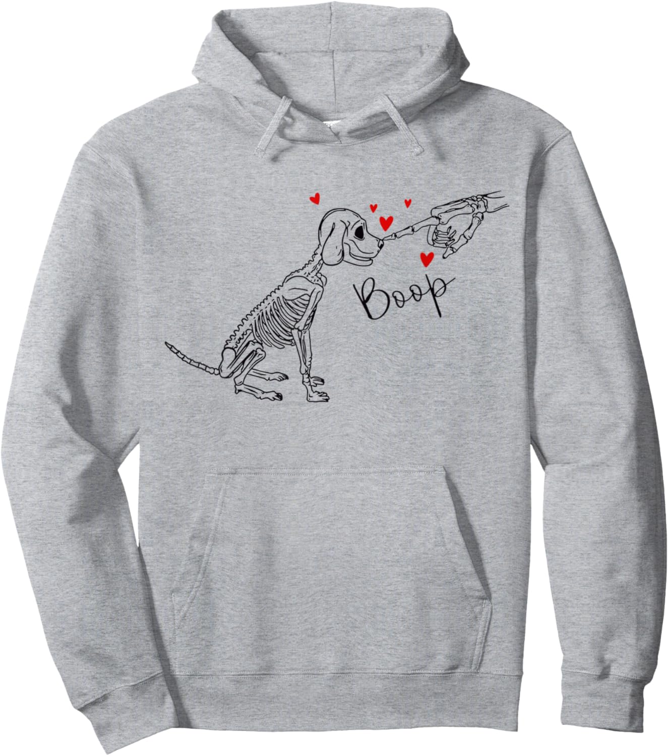 Dog Skeleton Boop Dog Funny Halloween Girl Men Women Hoodie - Hoodie | Ash