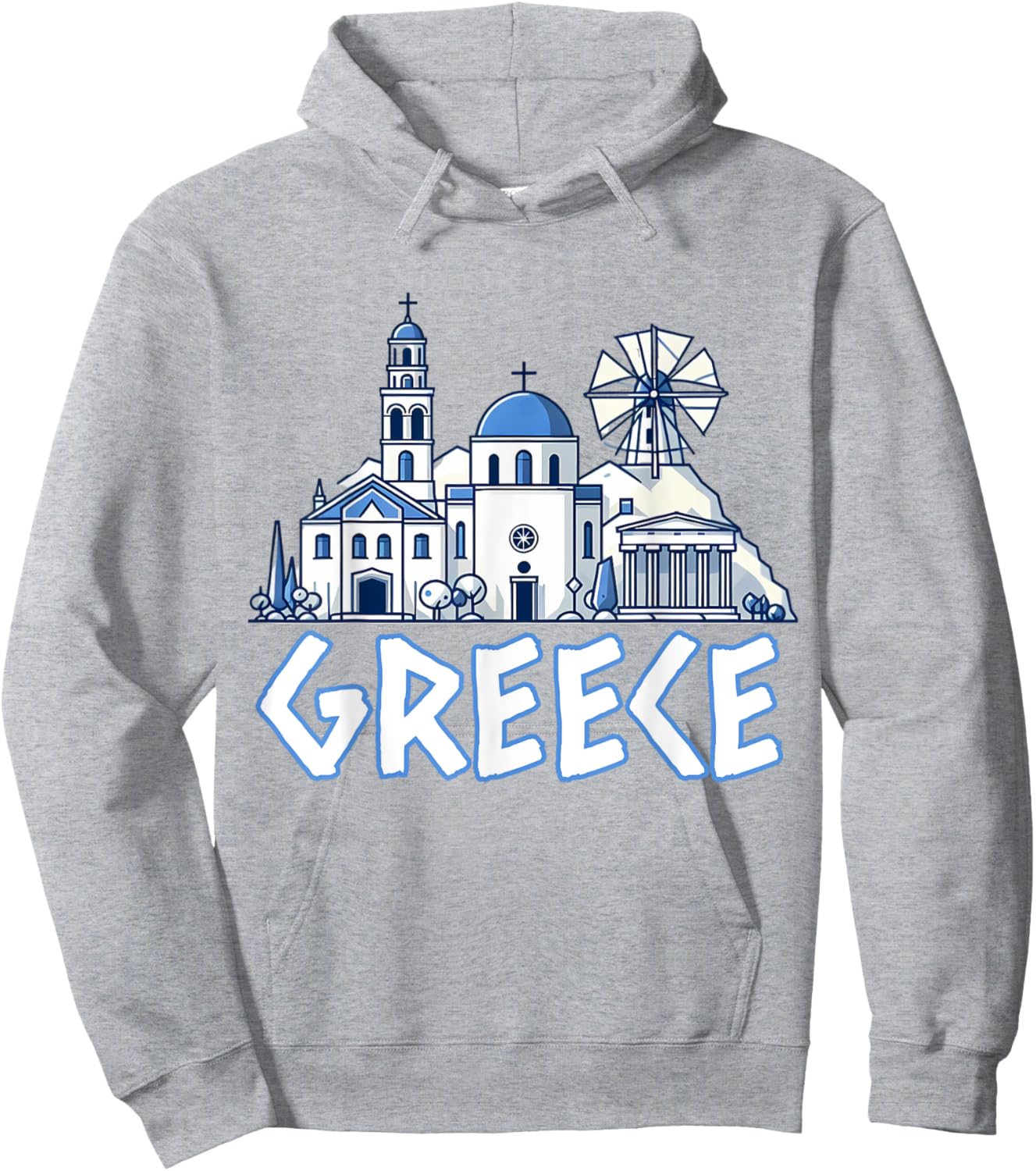 Greece Greek Island Vacation Souvenir Santorini Myconos Kos Hoodie - Hoodie | Ash