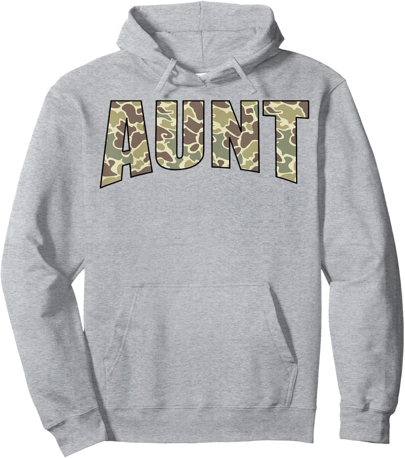 Vintage Aunt Camo US Flag Old Camouflage Hunting Season Hoodie - Hoodie | Ash