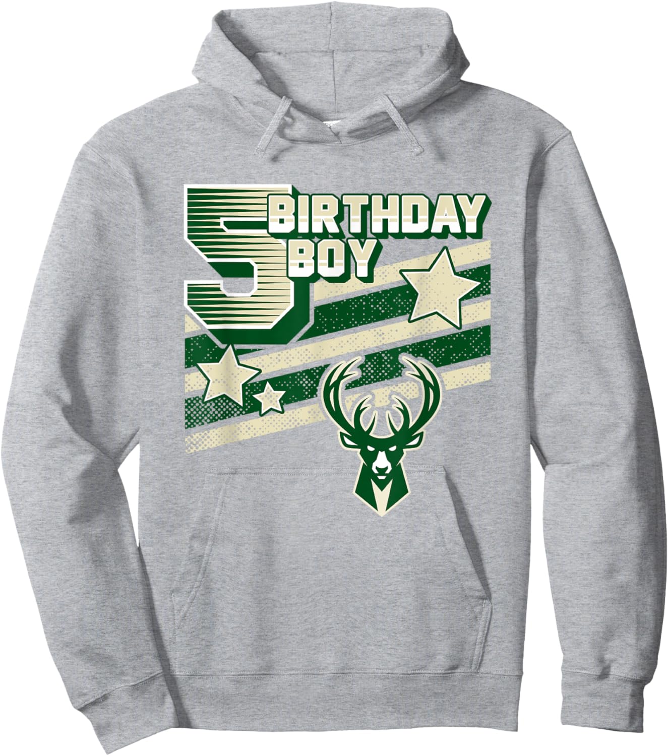 NBA Milwaukee Bucks 5th Birthday Boy Hoodie - Hoodie | Ash