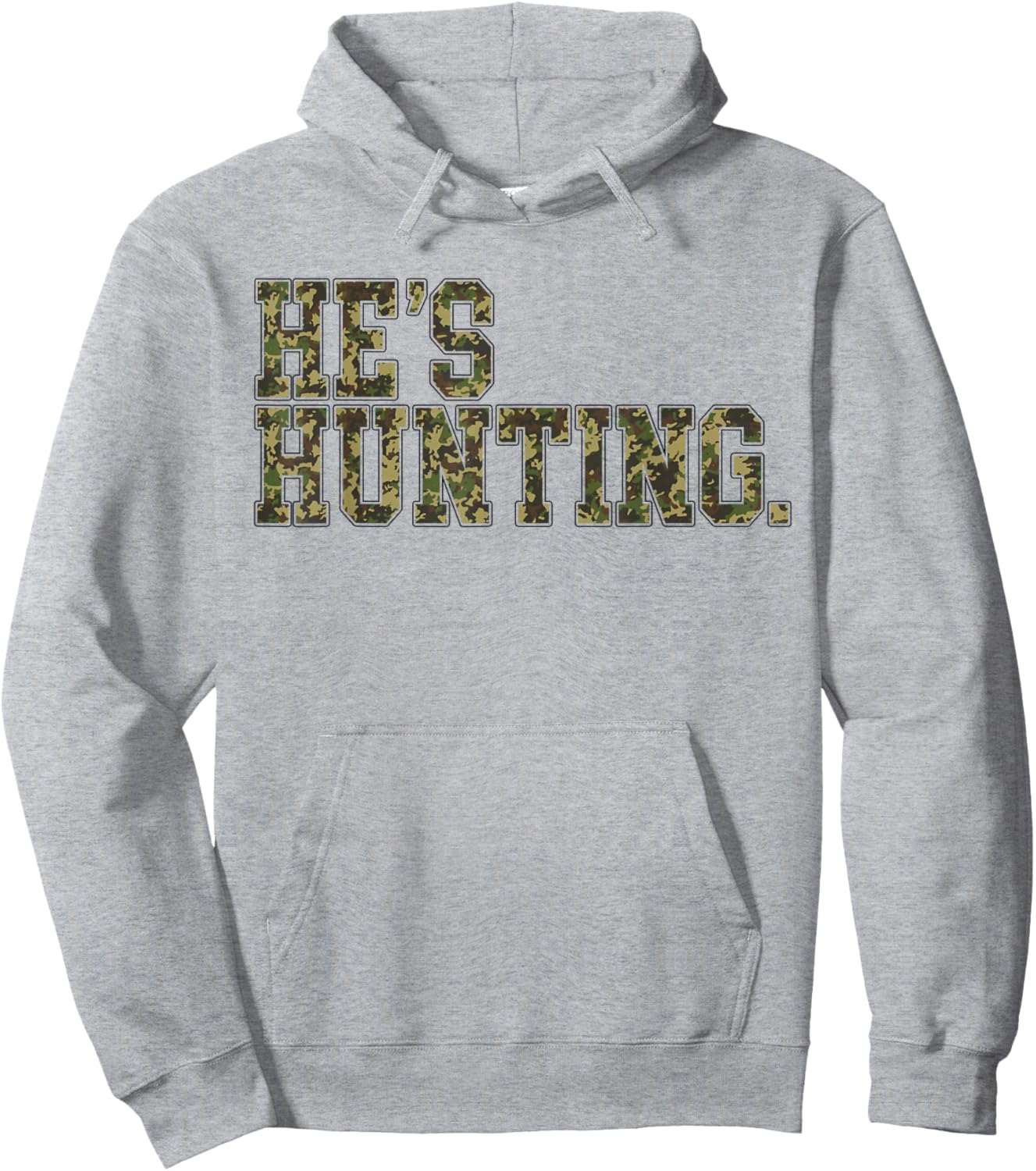 Retro He's Hunting Camo Flag Hunting Season Mom Hoodie - Hoodie | Ash