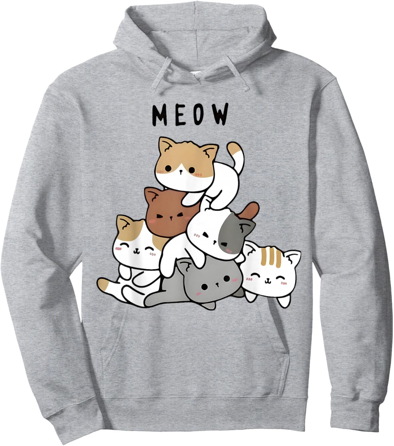 Pile Of Kitty Cats Funny Cute Cat Lover Kitty Pile Anime Cat Hoodie - Hoodie | Ash
