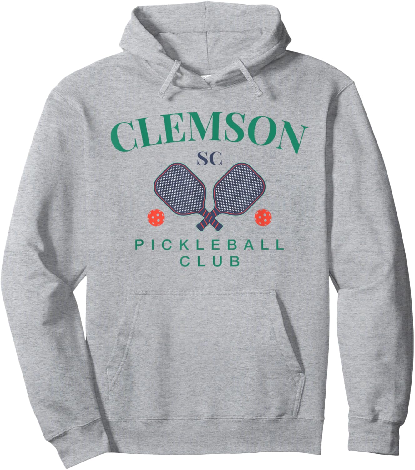 Clemson, SC Pickleball Club for Paddle Players Hoodie - Hoodie | Ash