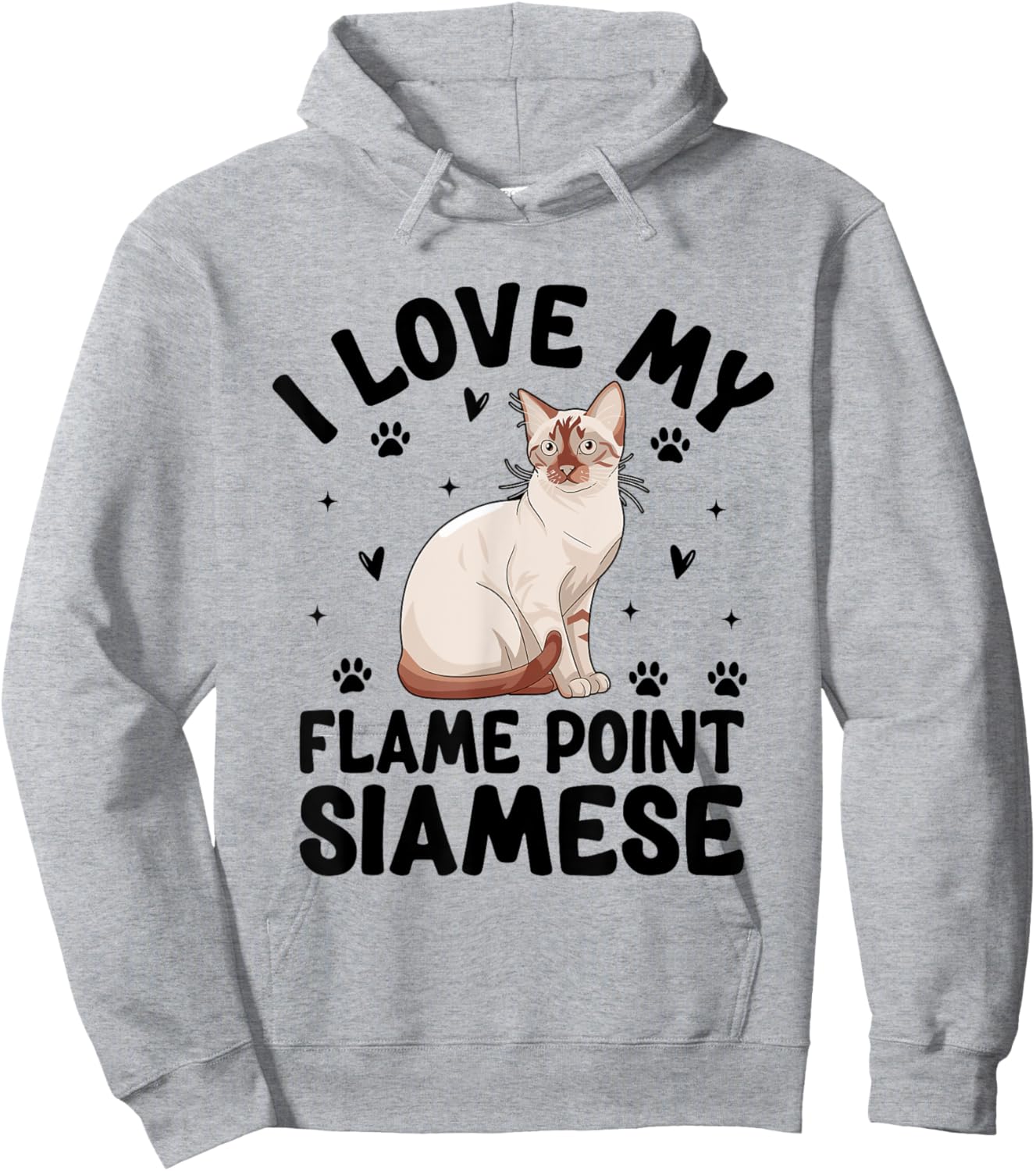 I Love My Flame Point Siamese Meezer Hoodie - Hoodie | Ash