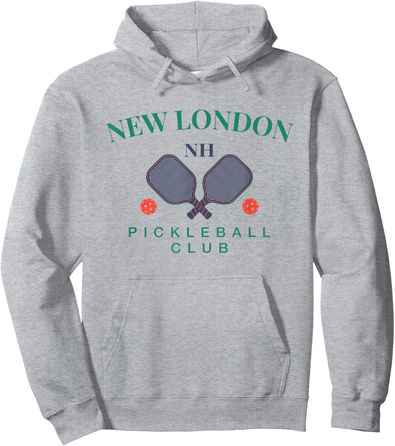 New London, NH Pickleball Club for Paddle Players Hoodie - Hoodie | Ash