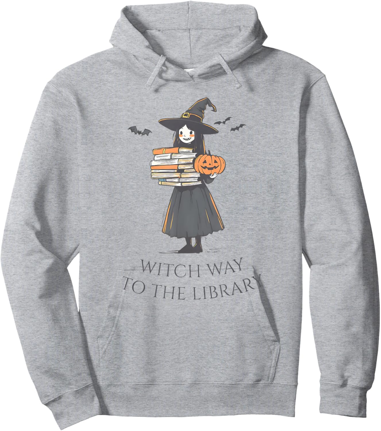 Witch Way To The Library, Halloween Librarian, Book Lover Hoodie - Hoodie | Ash