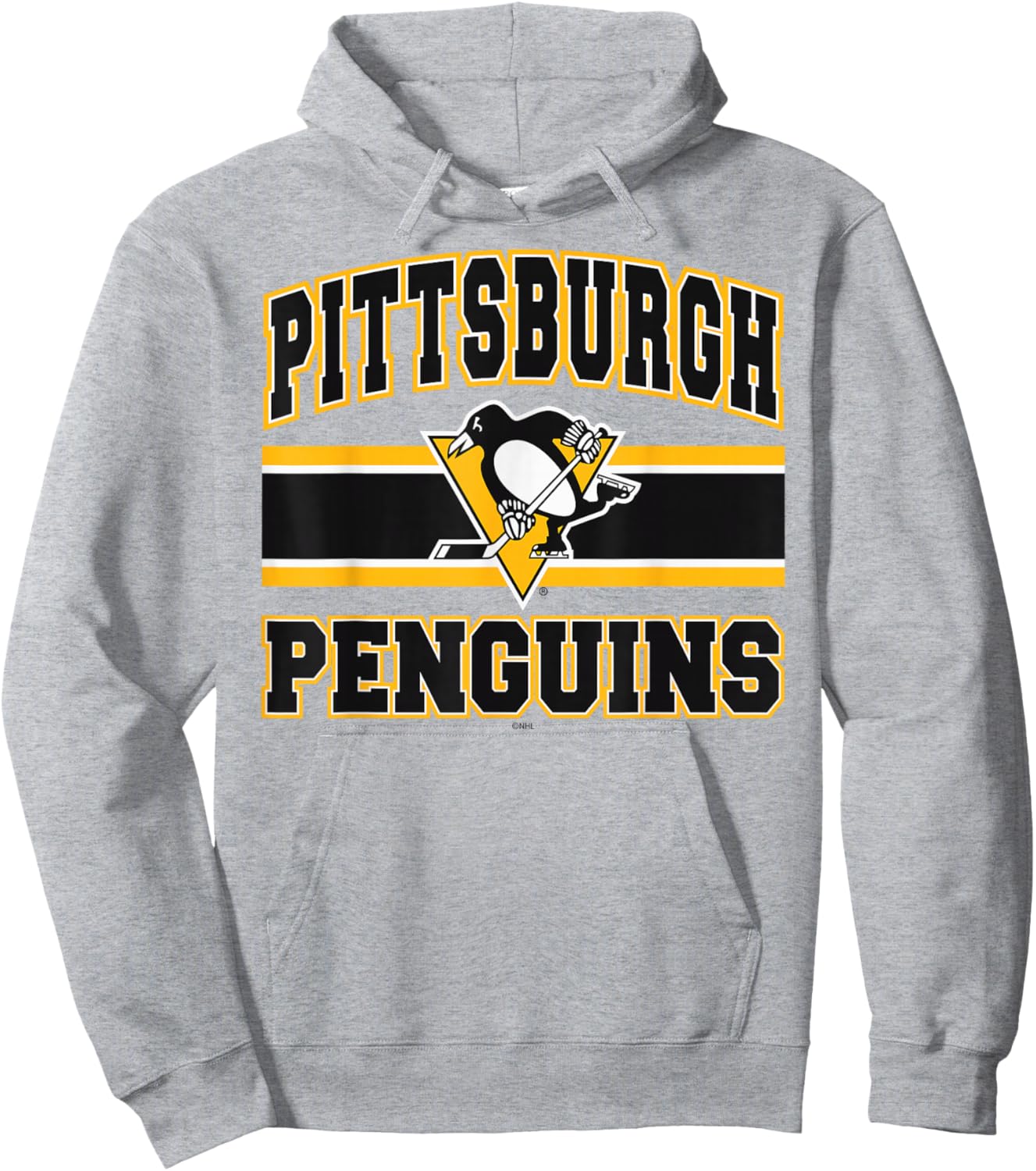 Pittsburgh Penguins Stripe Gray Officially Licensed Hoodie - Hoodie | Ash