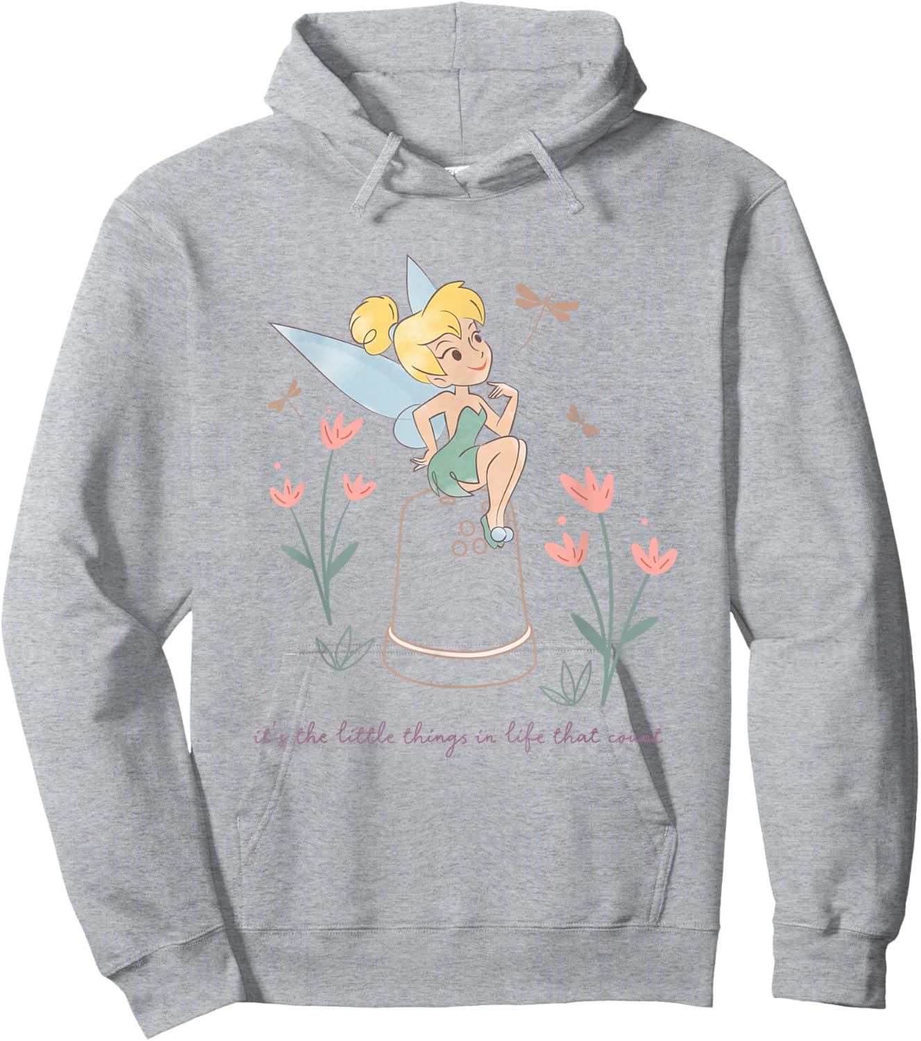 Disney Tinker Bell It's The Little Things In Life Retro Logo Hoodie - Hoodie | Ash