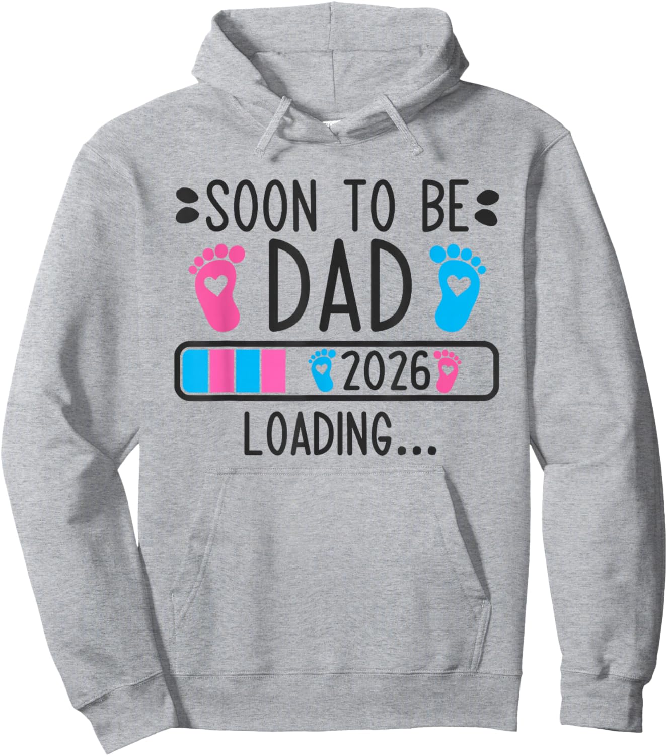 Soon to Be Dad 2026 Loading Pregnancy Announcement 2026 Hoodie - Hoodie | Ash