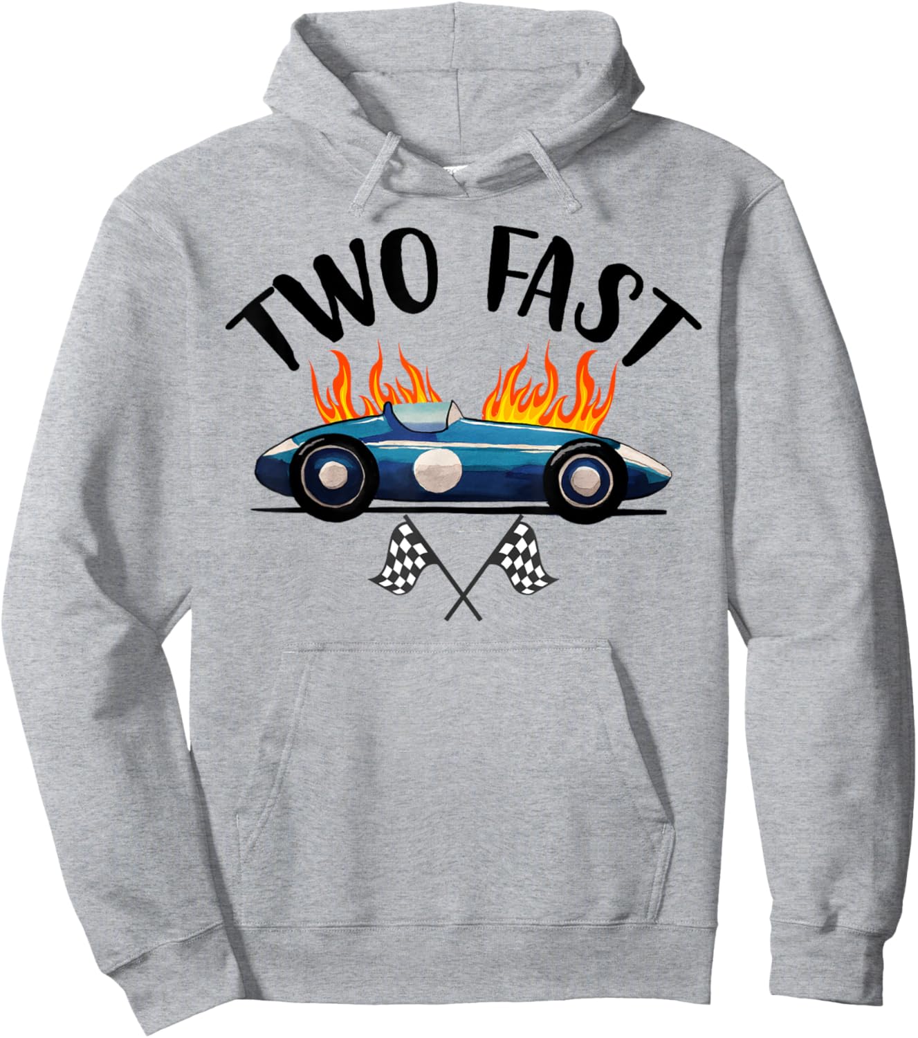 2nd Birthday Two Fast Race Car Second Bday Party Family Hoodie - Hoodie | Ash