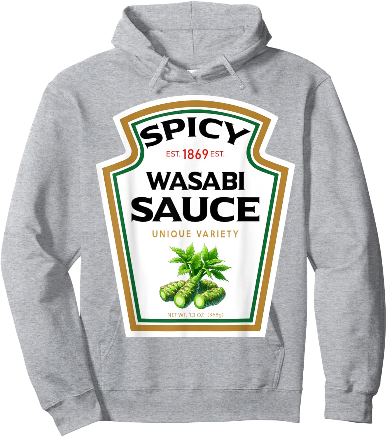 Spicy Wasabi Sauce Bottle Label Funny Halloween Costume Hoodie - Hoodie | Ash