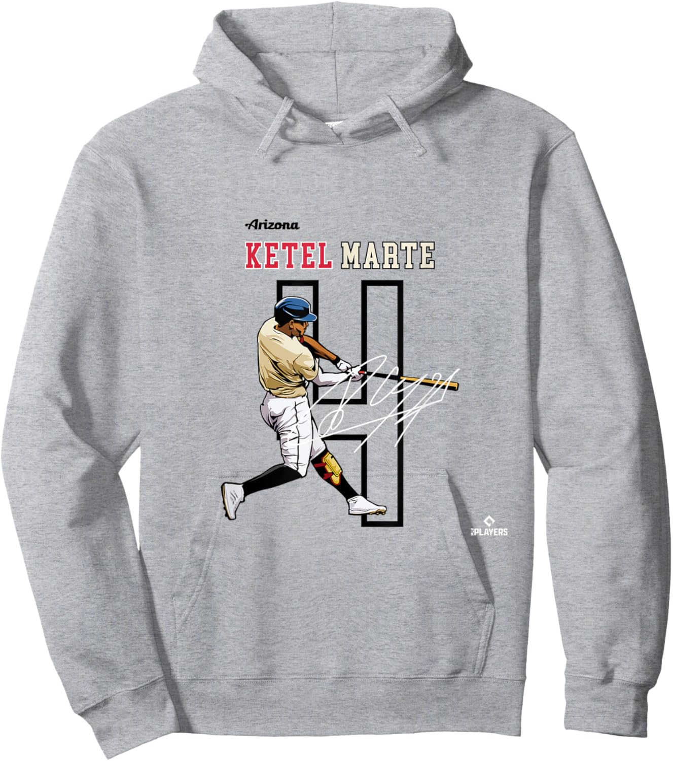Ketel Marte | Arizona Baseball Players | MLBKM3005 Hoodie - Hoodie | Ash
