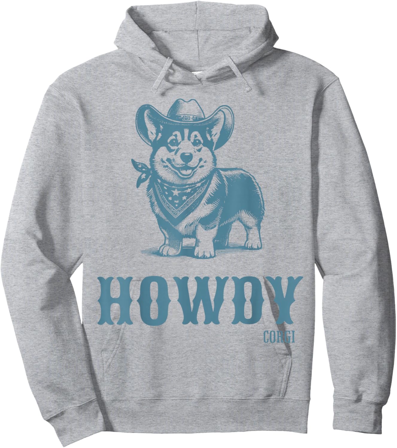 Retro Howdy Corgi Cowboy Western Country Cowboy Cowgirl Hoodie - Hoodie | Ash