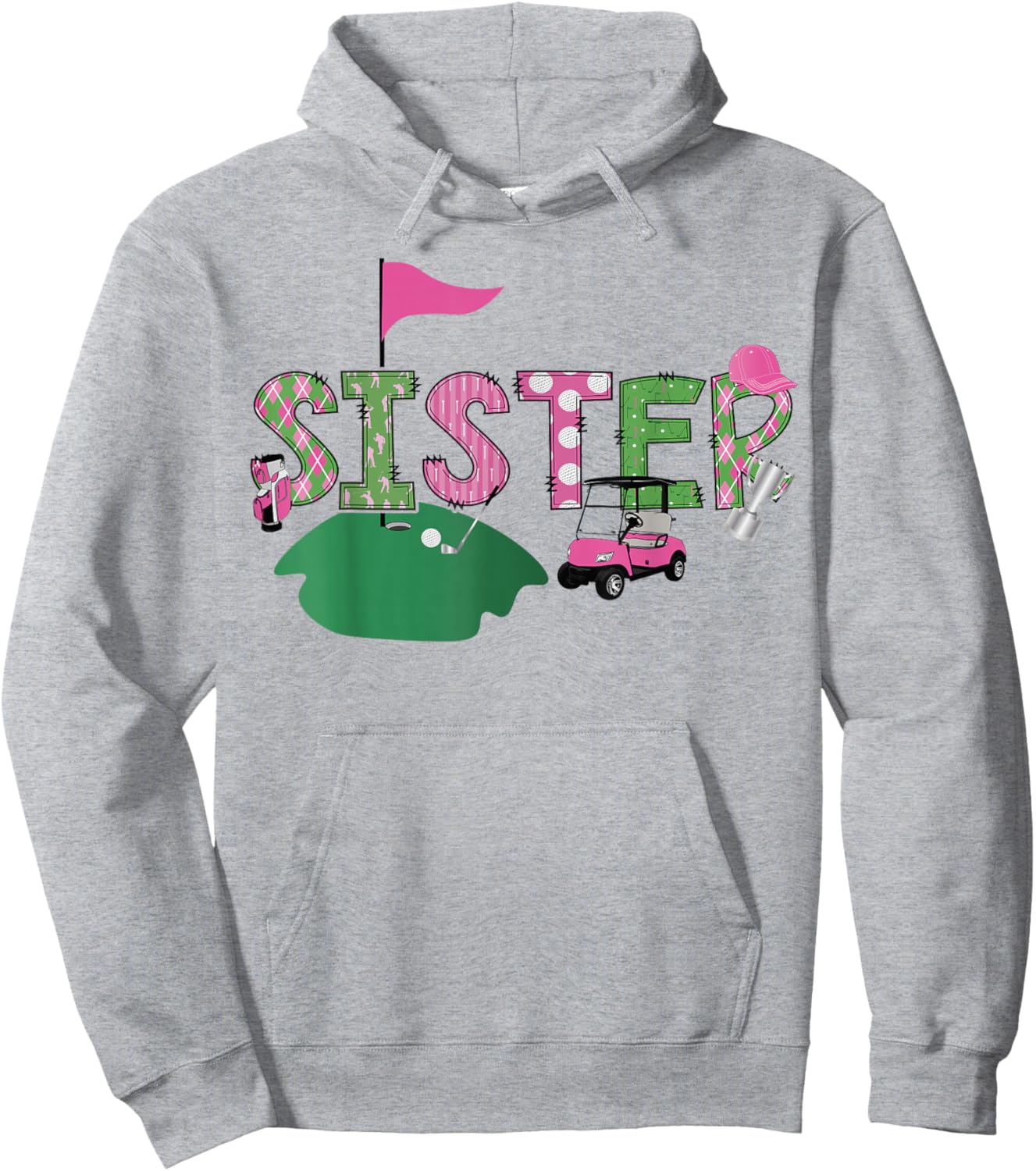 Golf Sister Hole In One Golf 1St Birthday Party Hoodie - Hoodie | Ash
