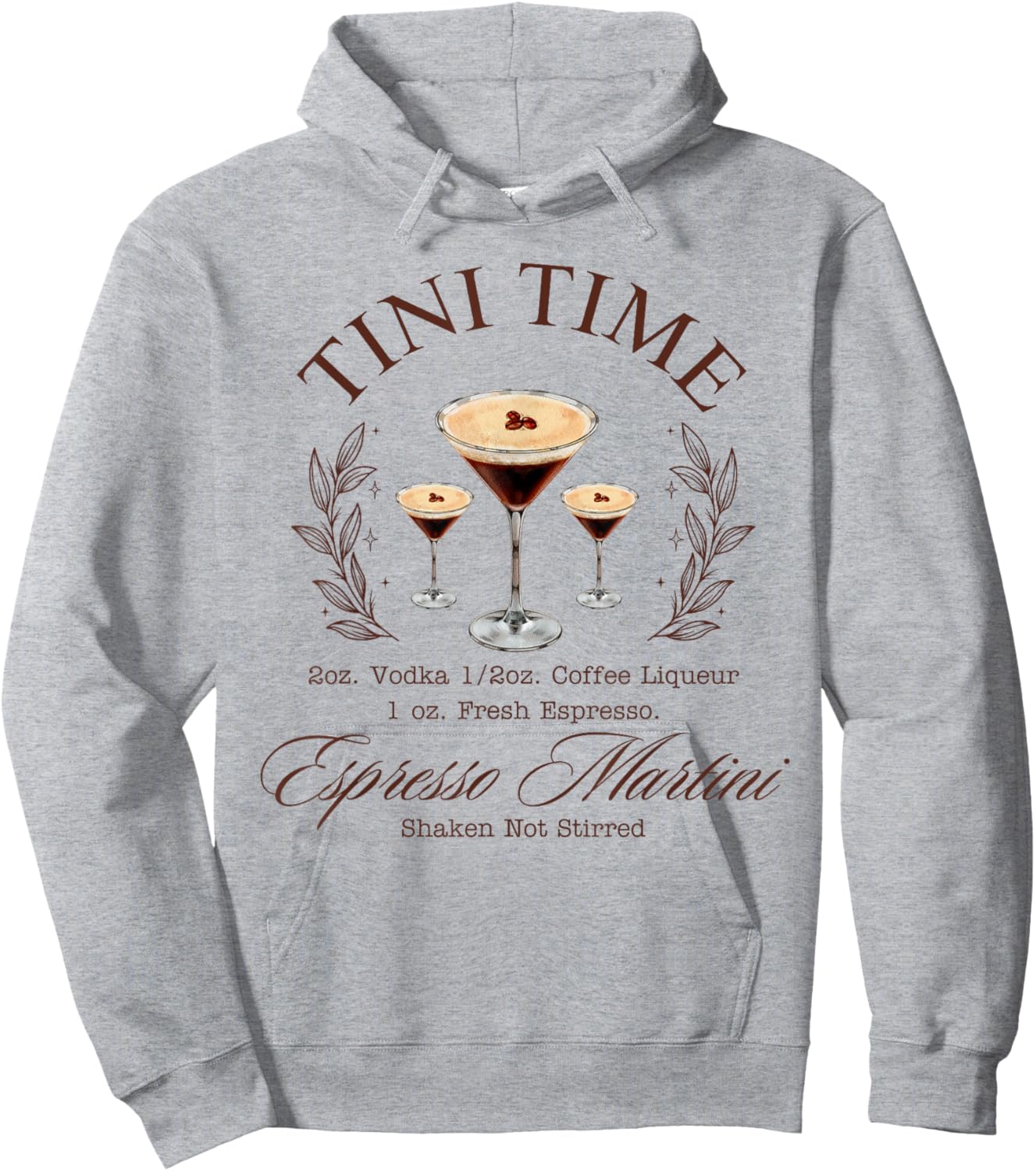 Tini Time Espresso Martini Coffee Cocktail Hoodie - Hoodie | Ash