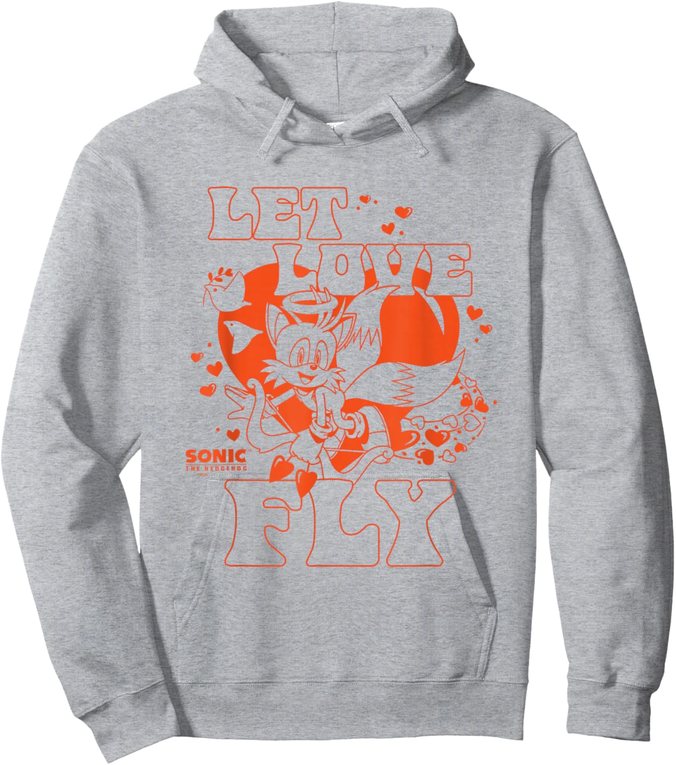 Sonic The Hedgehog Valentine's Day Let Love Fly Vintage Logo Hoodie - Hoodie | Ash