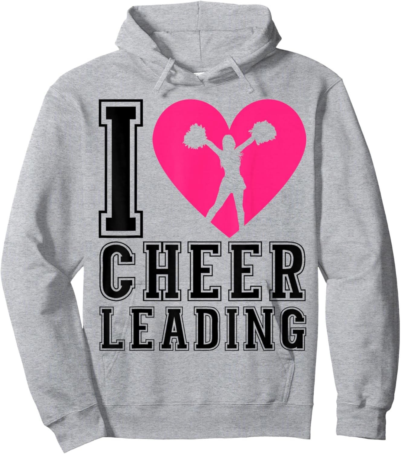 Cheer Cheerleading Heart I Love Cheerleading Hoodie - Hoodie | Ash