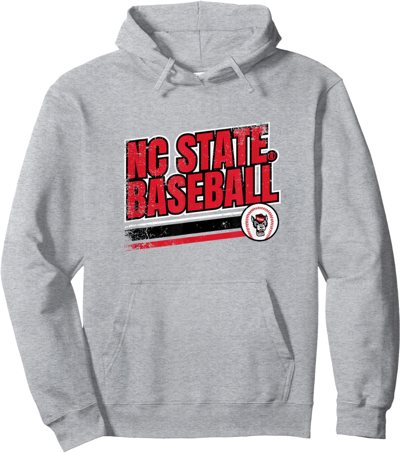 NC State Wolfpack: Retro Baseball Hoodie - Hoodie | Ash