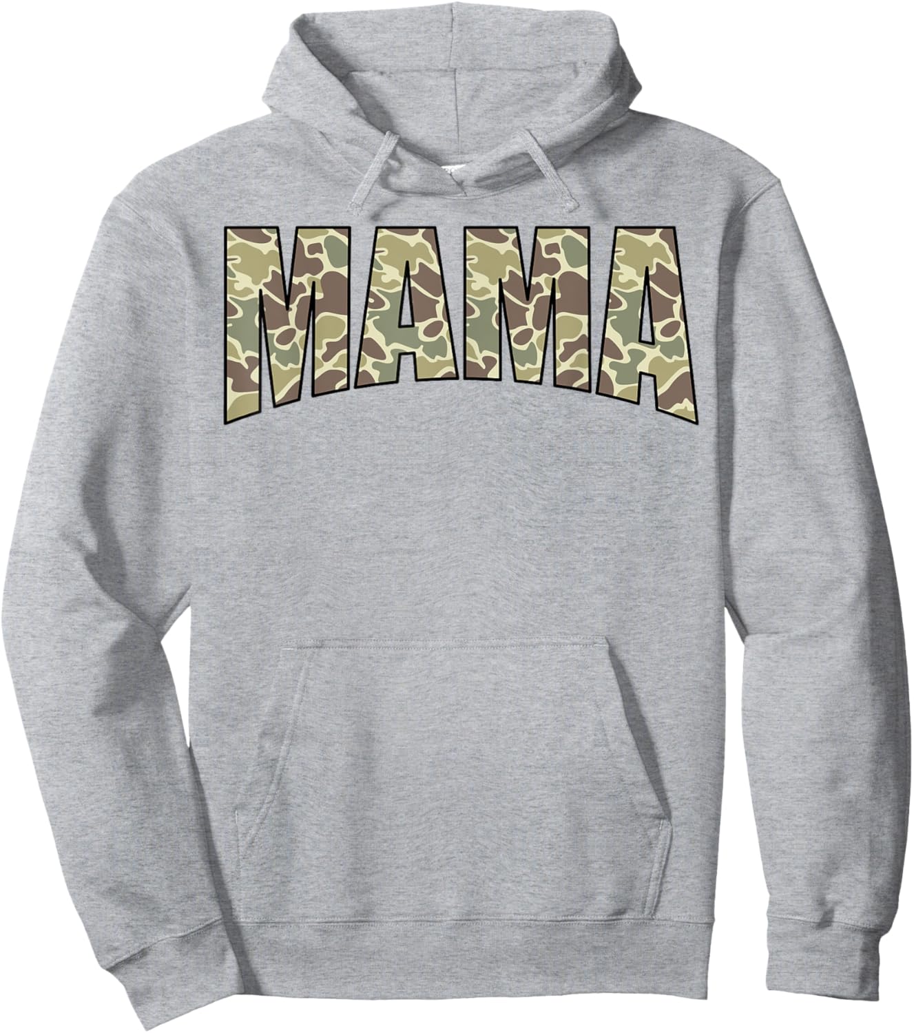 Vintage Mama Camo US Flag Old Camouflage Hunting Season Hoodie - Hoodie | Ash