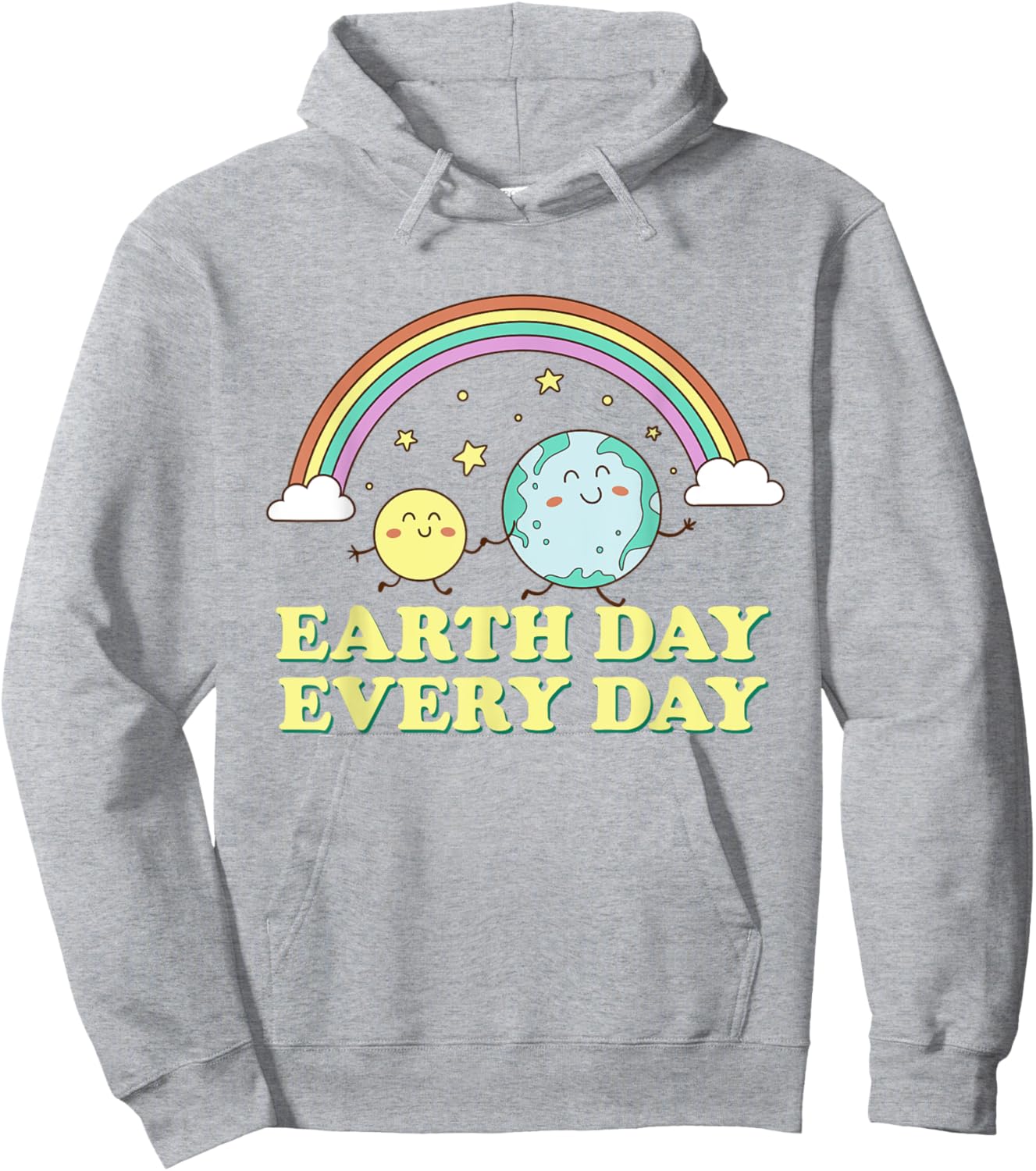 Earth Day Every Day Rainbow Globe Save the Planet Hoodie - Hoodie | Ash
