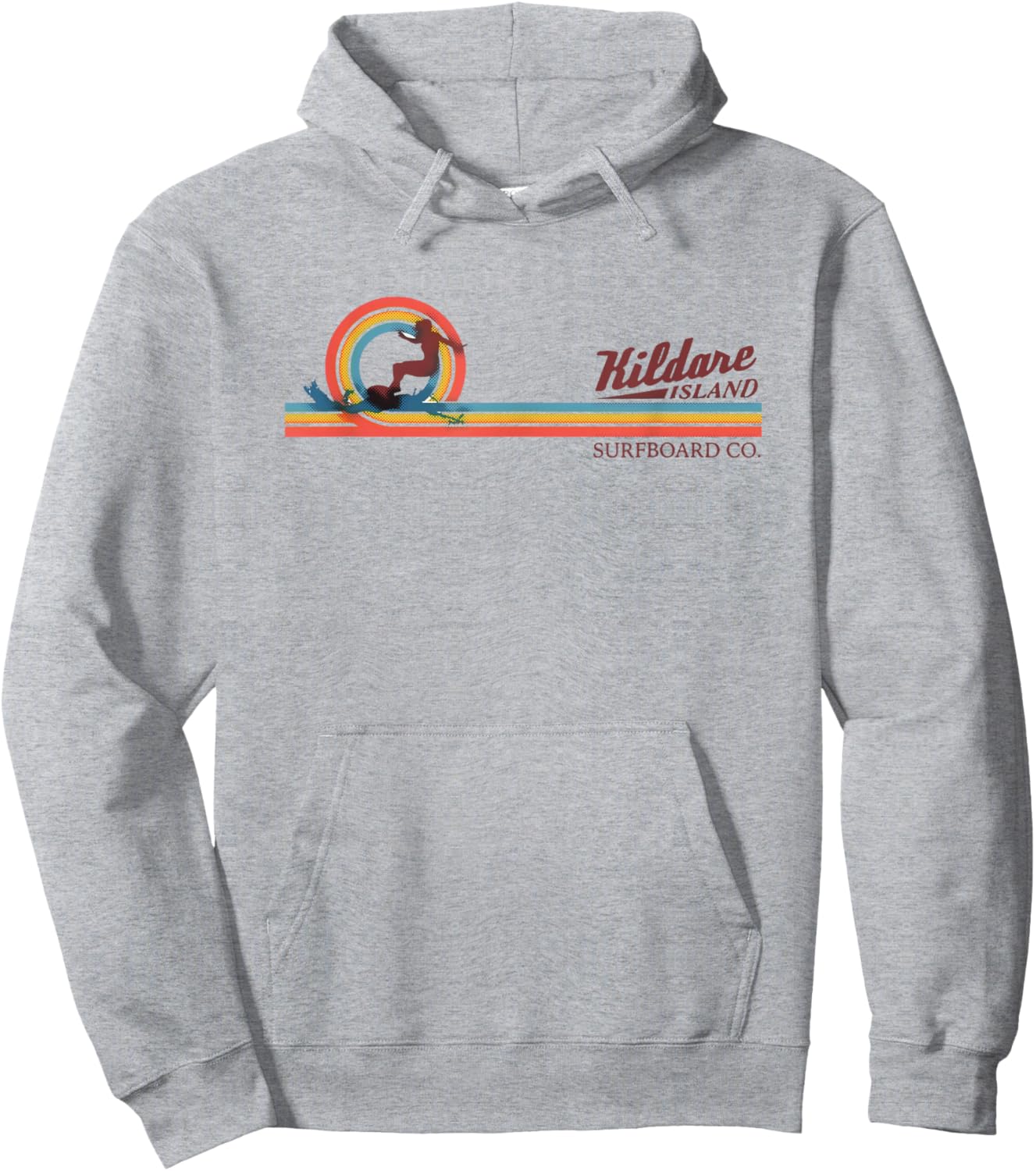 Outer Banks Kildare Island Surfboard Co. Rainbow Wave Hoodie - Hoodie | Ash