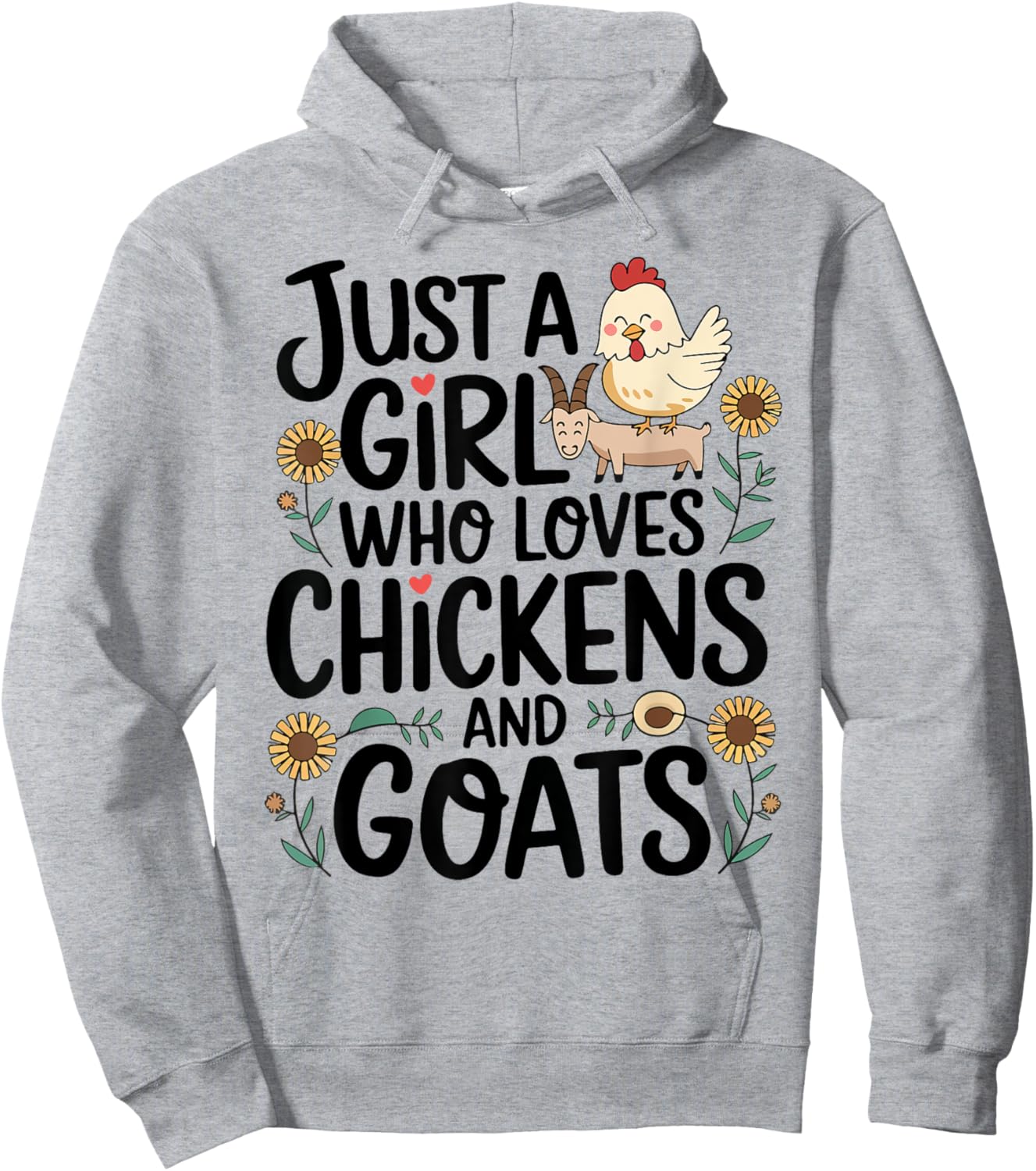 Just A Girl Who Loves Chicken And Goats Farming Farmer Women Hoodie - Hoodie | Ash