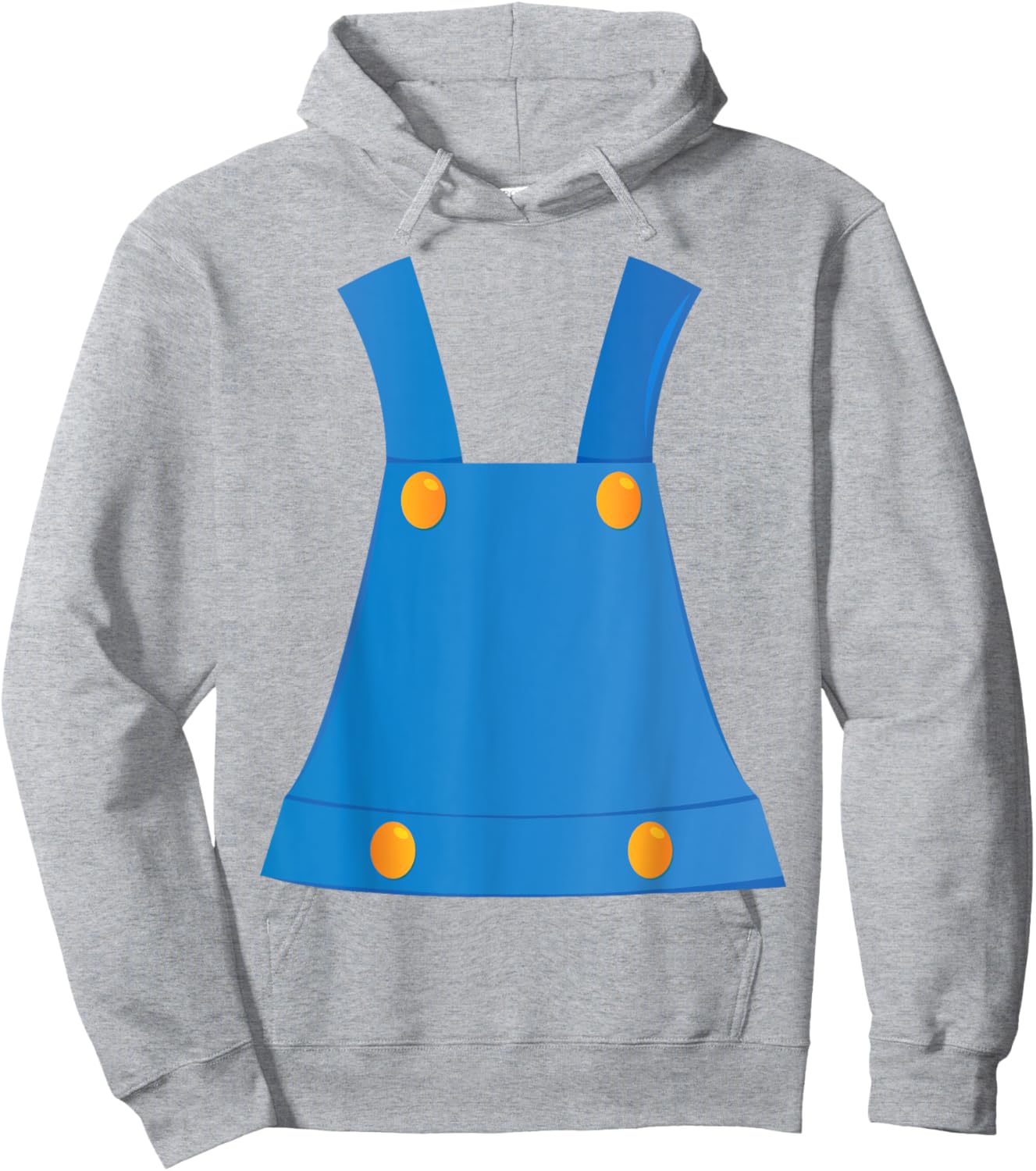 Blue Color Overall On A Yellow Color Hoodie - Hoodie | Ash